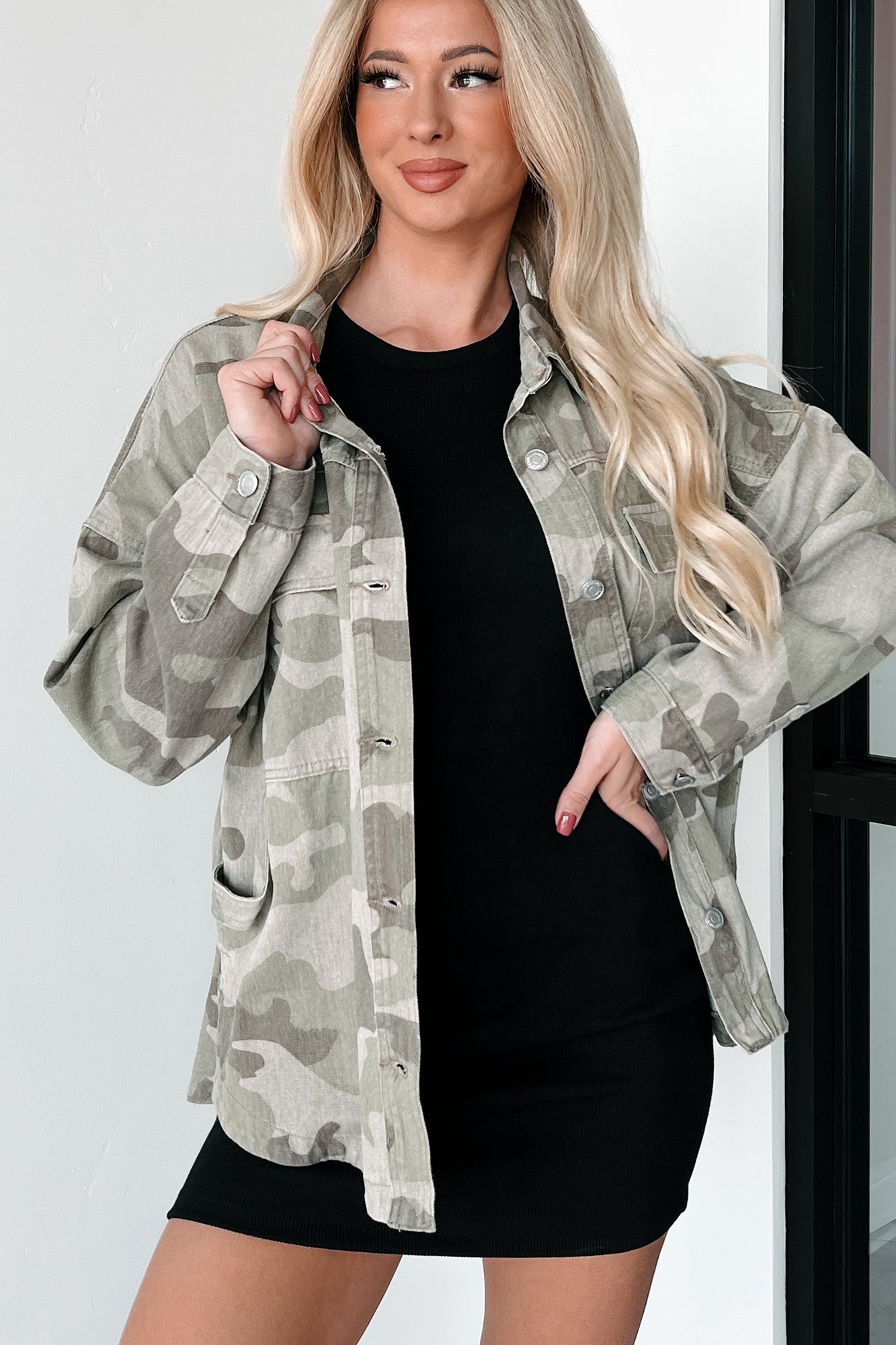 No Surrender Oversized Camo Shacket (Camo)-The Formal Wear