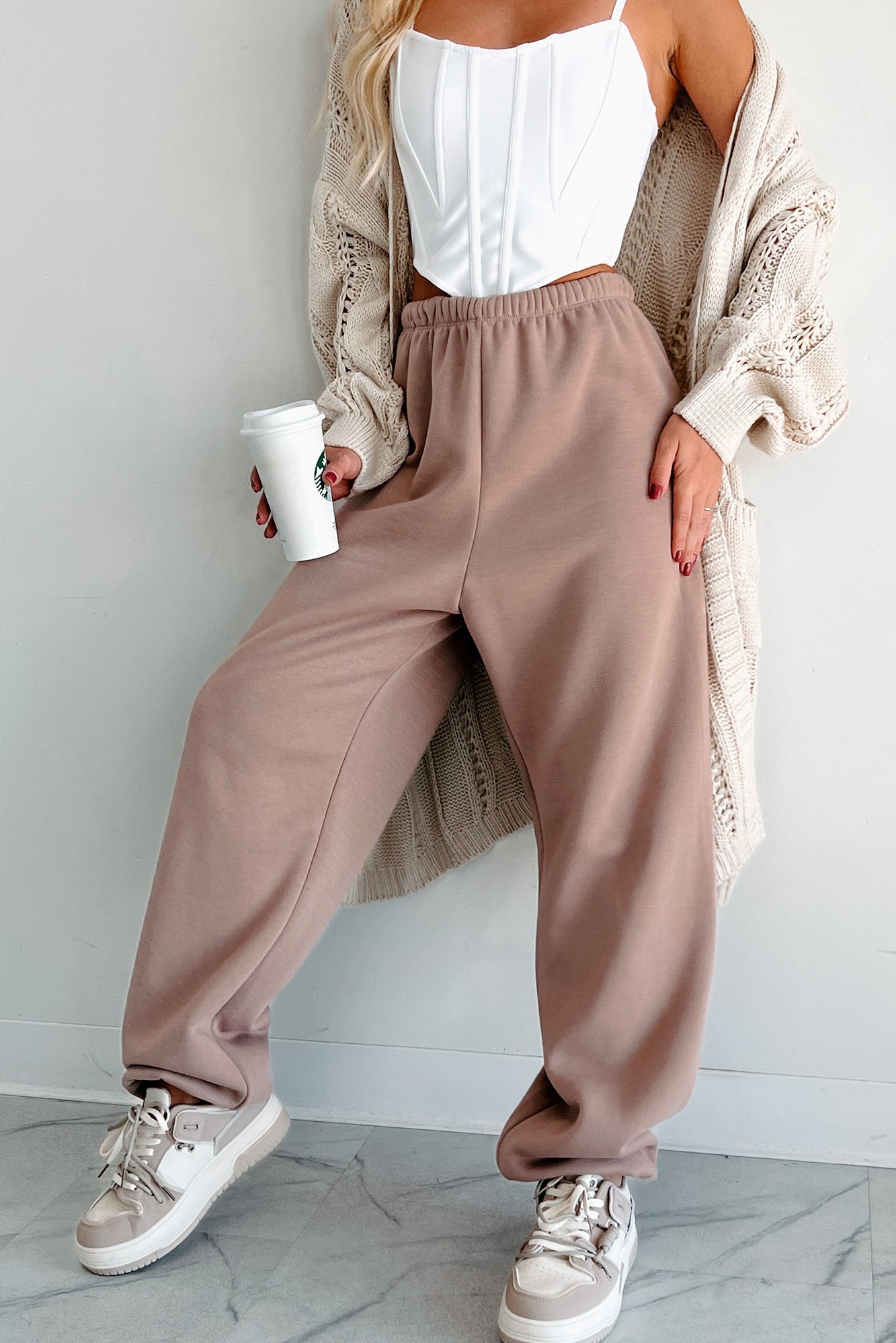 Comfort Is Luxury Oversized Jogger Sweatpants (Mocha)-The Formal Wear