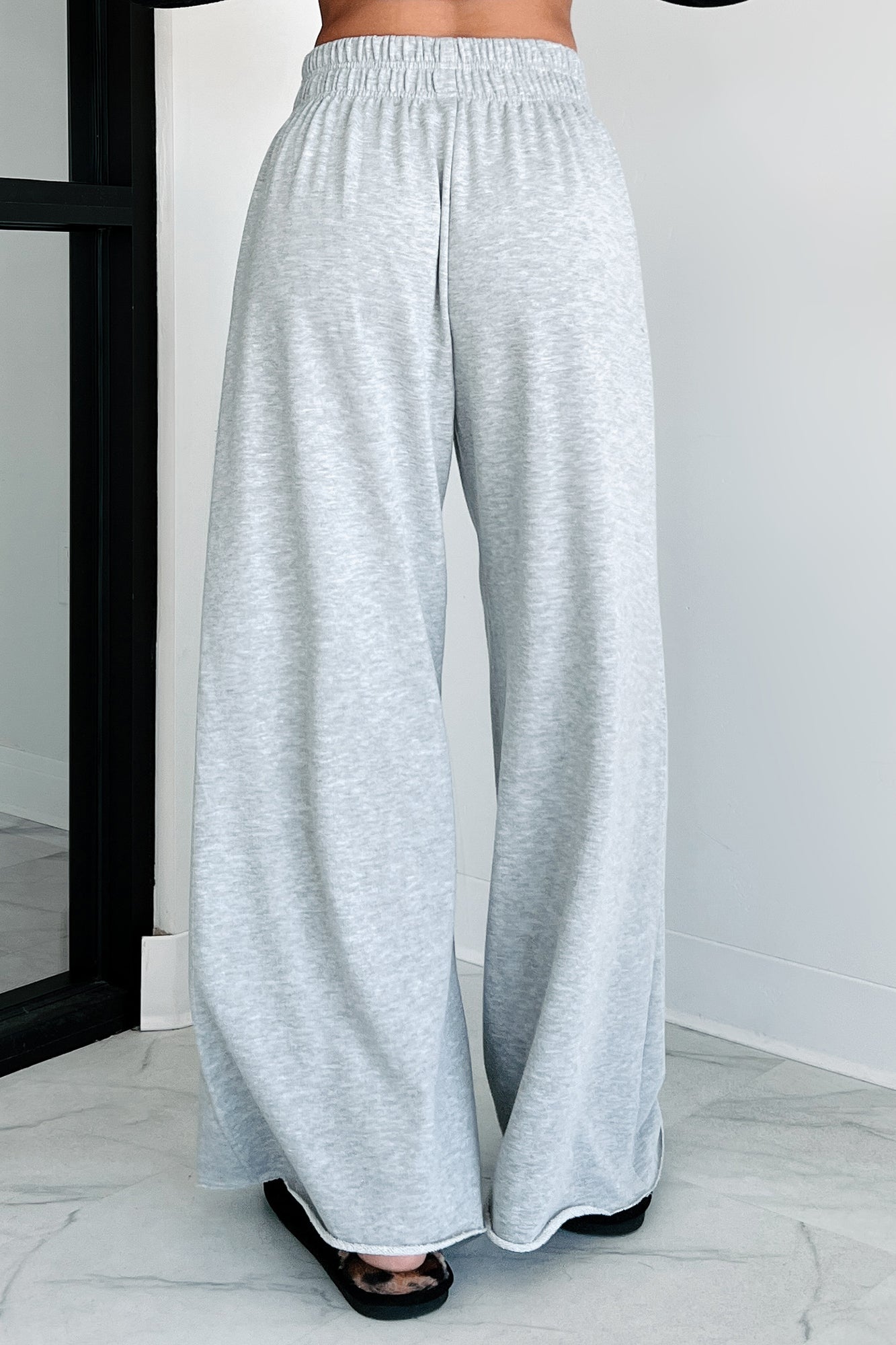 Chasing Relaxation Wide Leg Lounge Pants (Heather Grey)-The Formal Wear