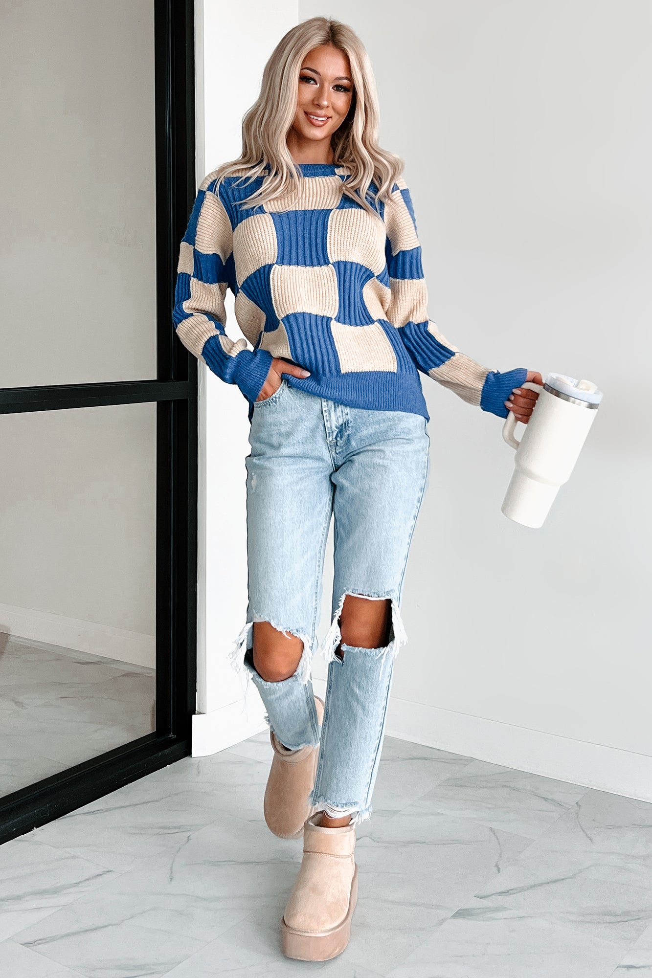 Alaina High Rise Distressed Boyfriend Jeans (Light Denim)-The Formal Wear