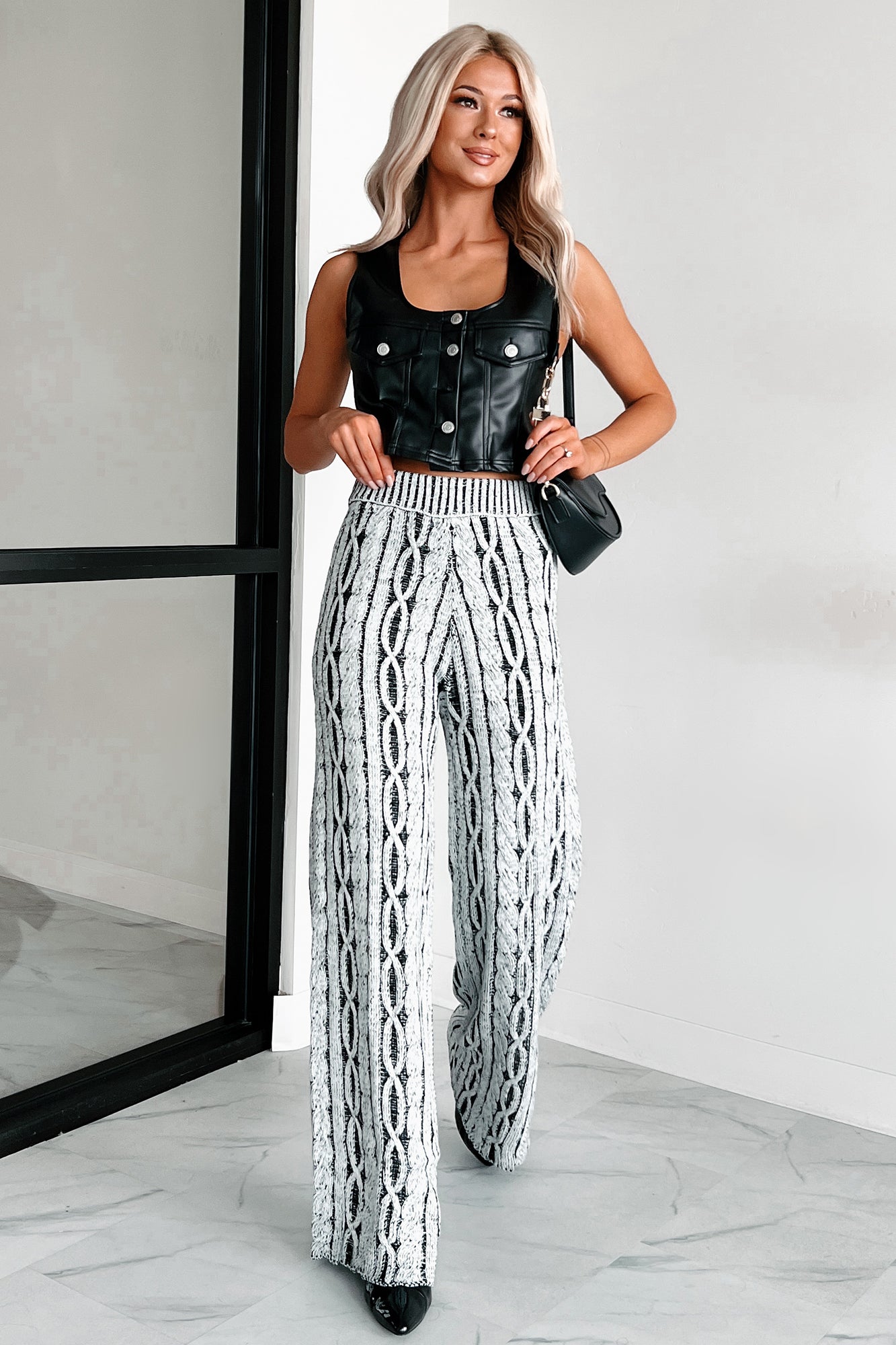 Ria Sleeveless Pleather Vest (Black)-The Formal Wear