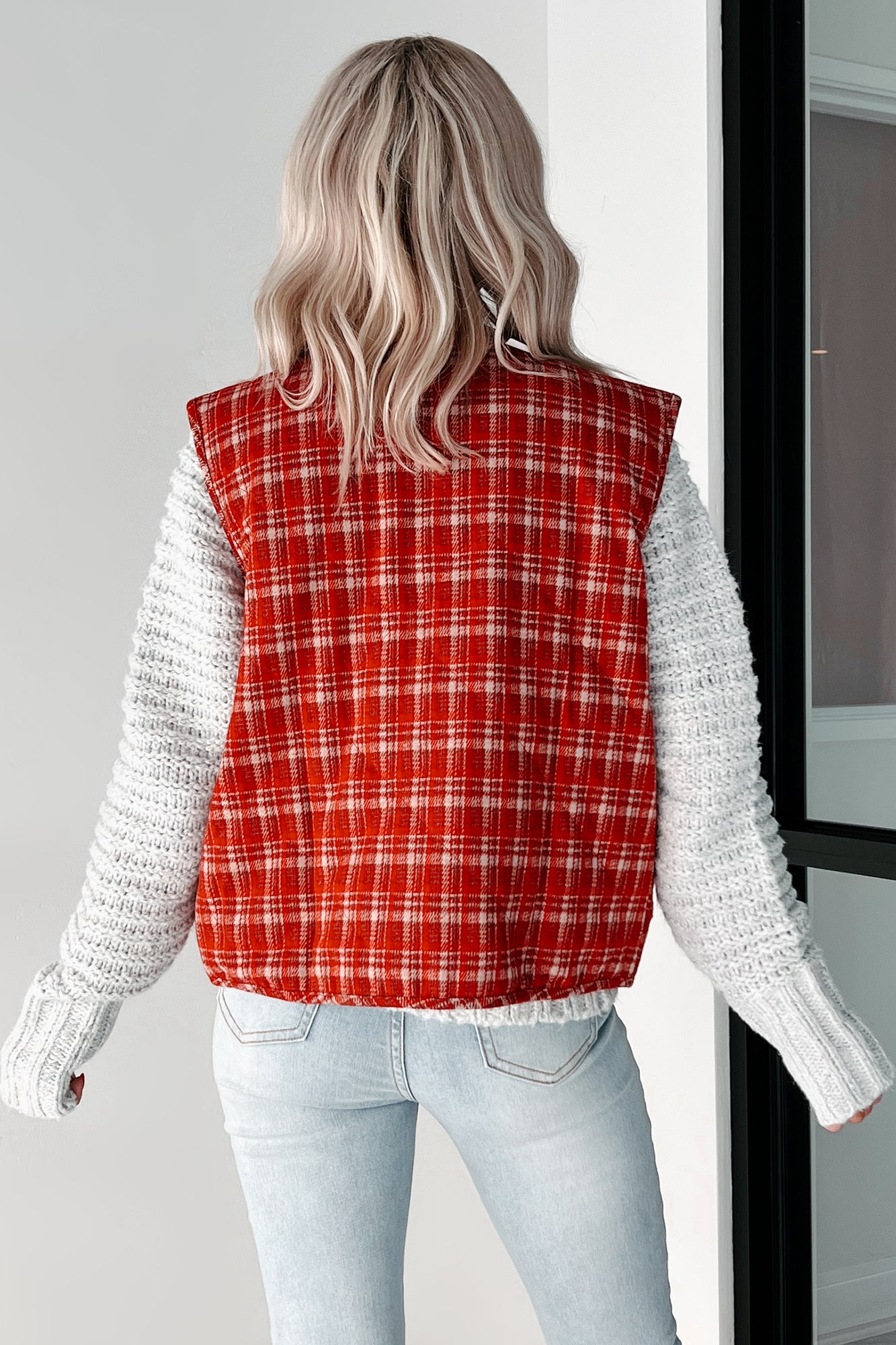 Fireside Chats Quilted Plaid Vest (Red Plaid)-The Formal Wear