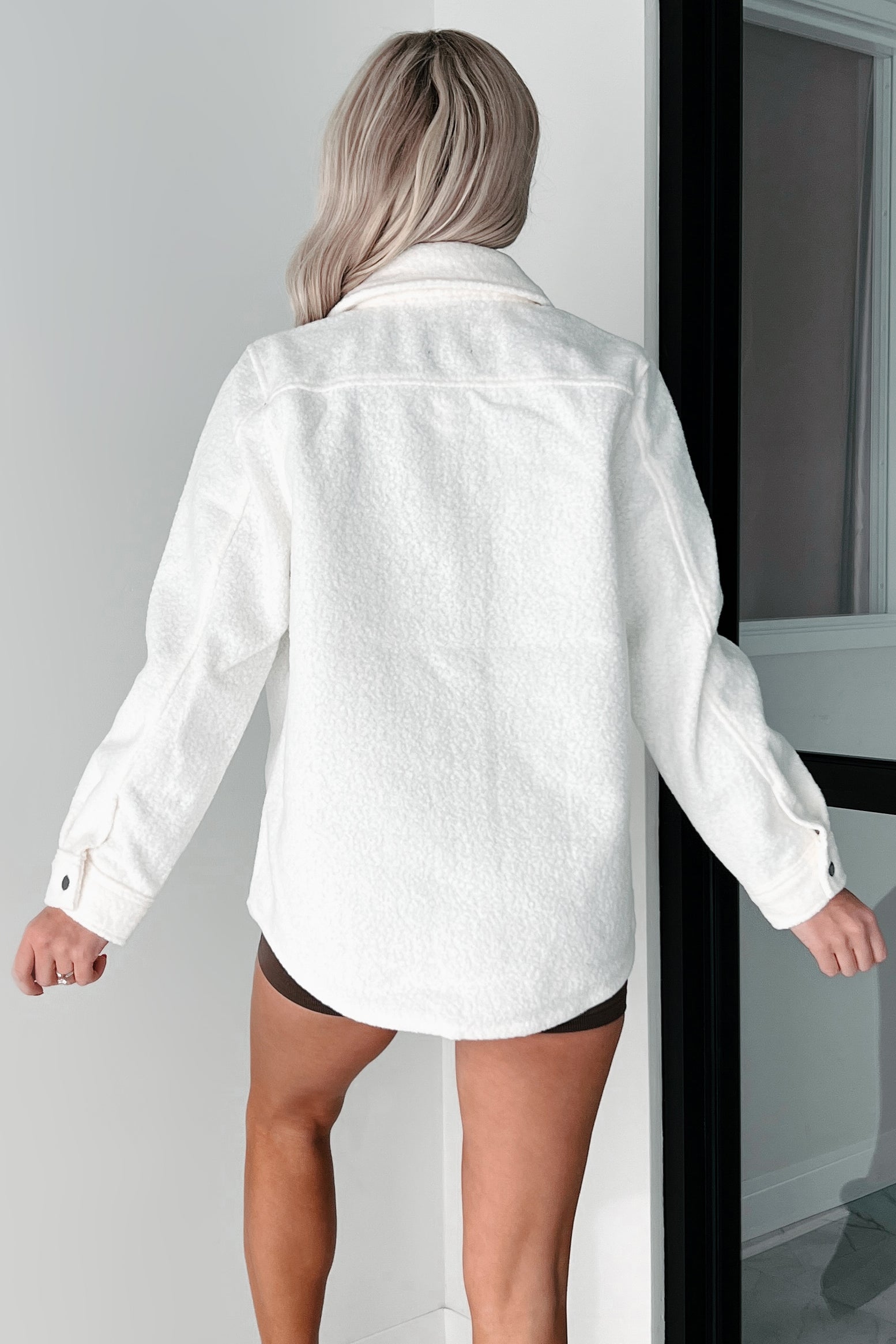 DOORBUSTER Pure Charm Textured Shacket (Ivory)-The Formal Wear