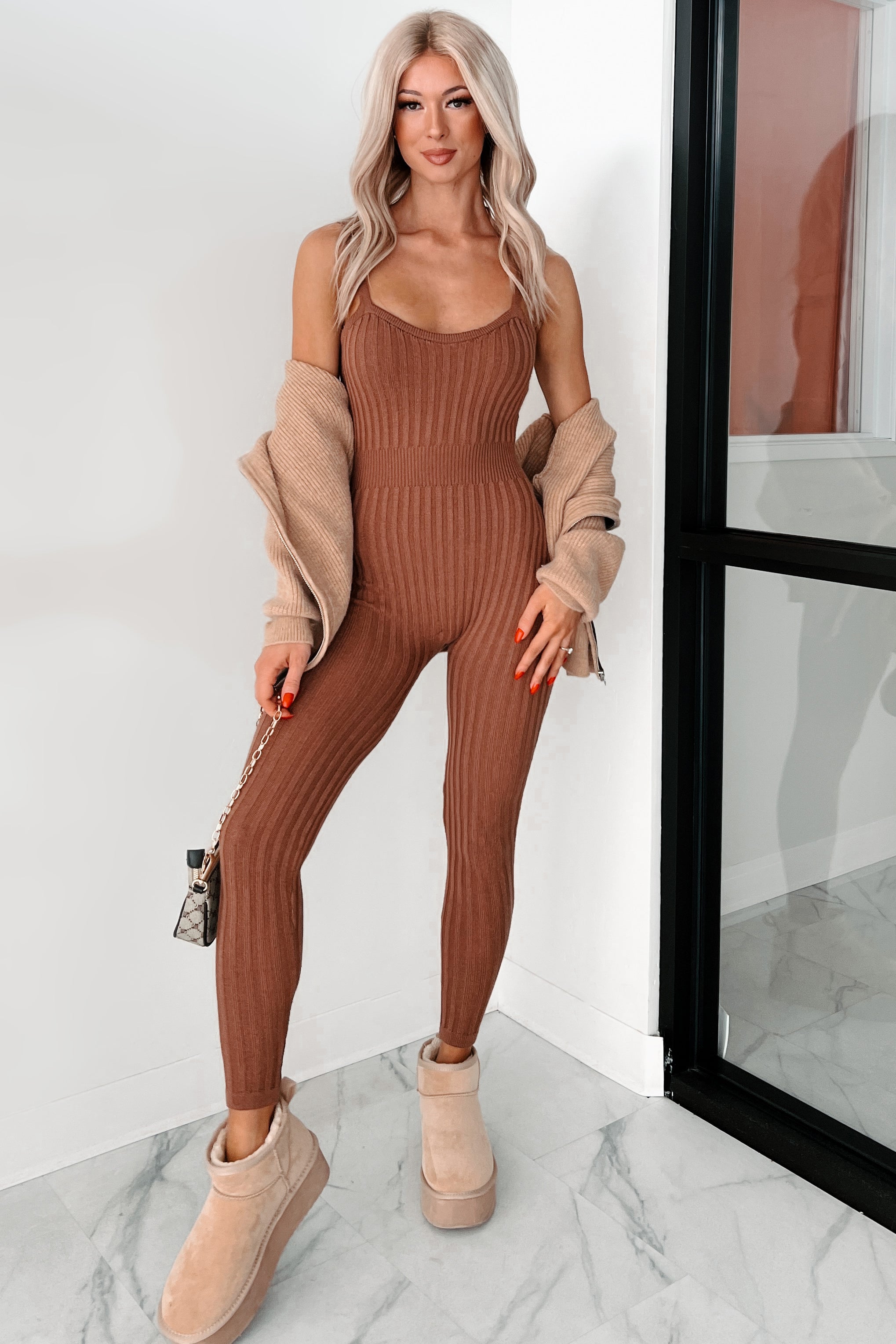 Cappuccino Cozy Sherpa Collar Sweater Jacket (Taupe)-The Formal Wear