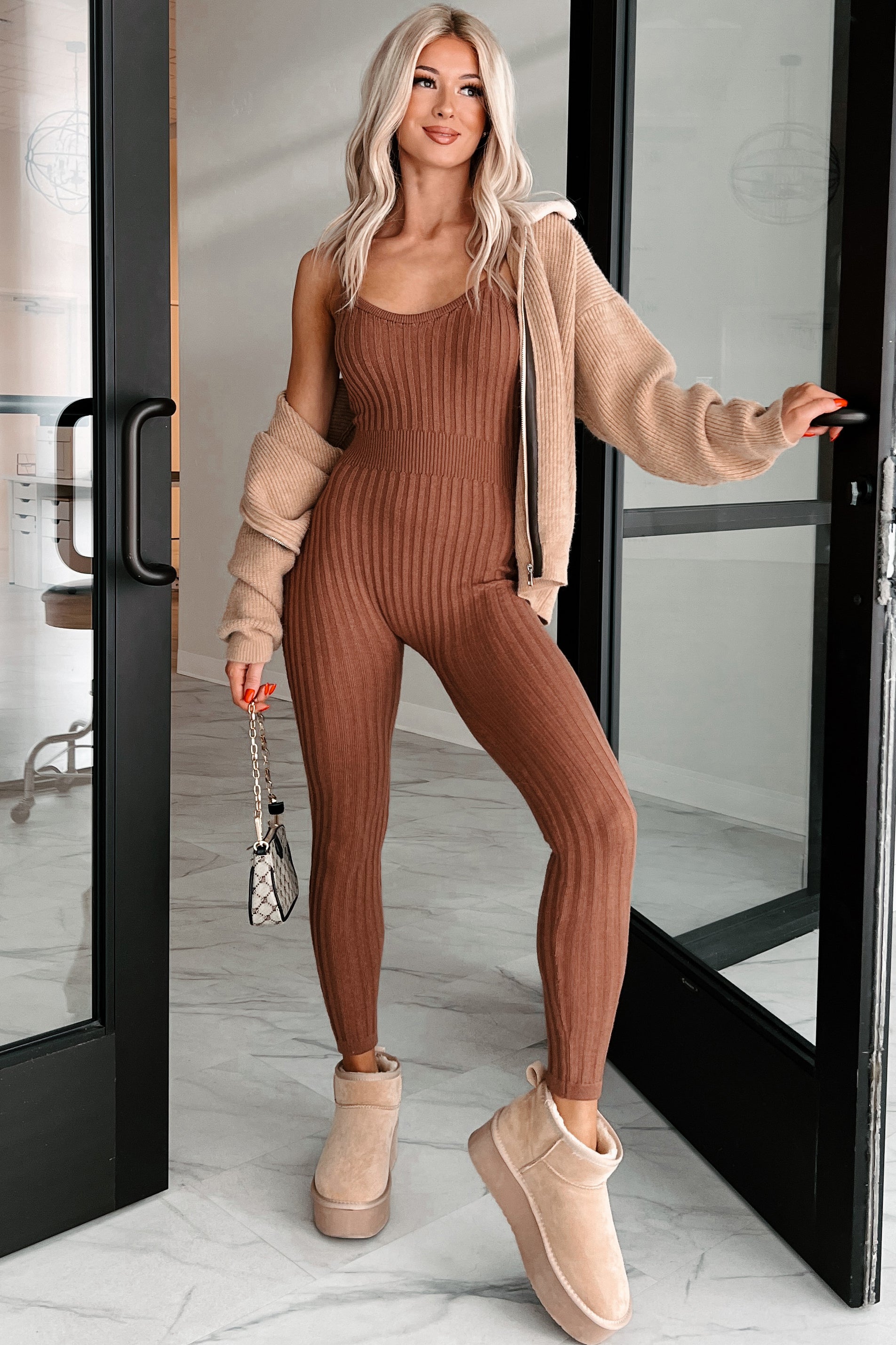 Cappuccino Cozy Sherpa Collar Sweater Jacket (Taupe)-The Formal Wear