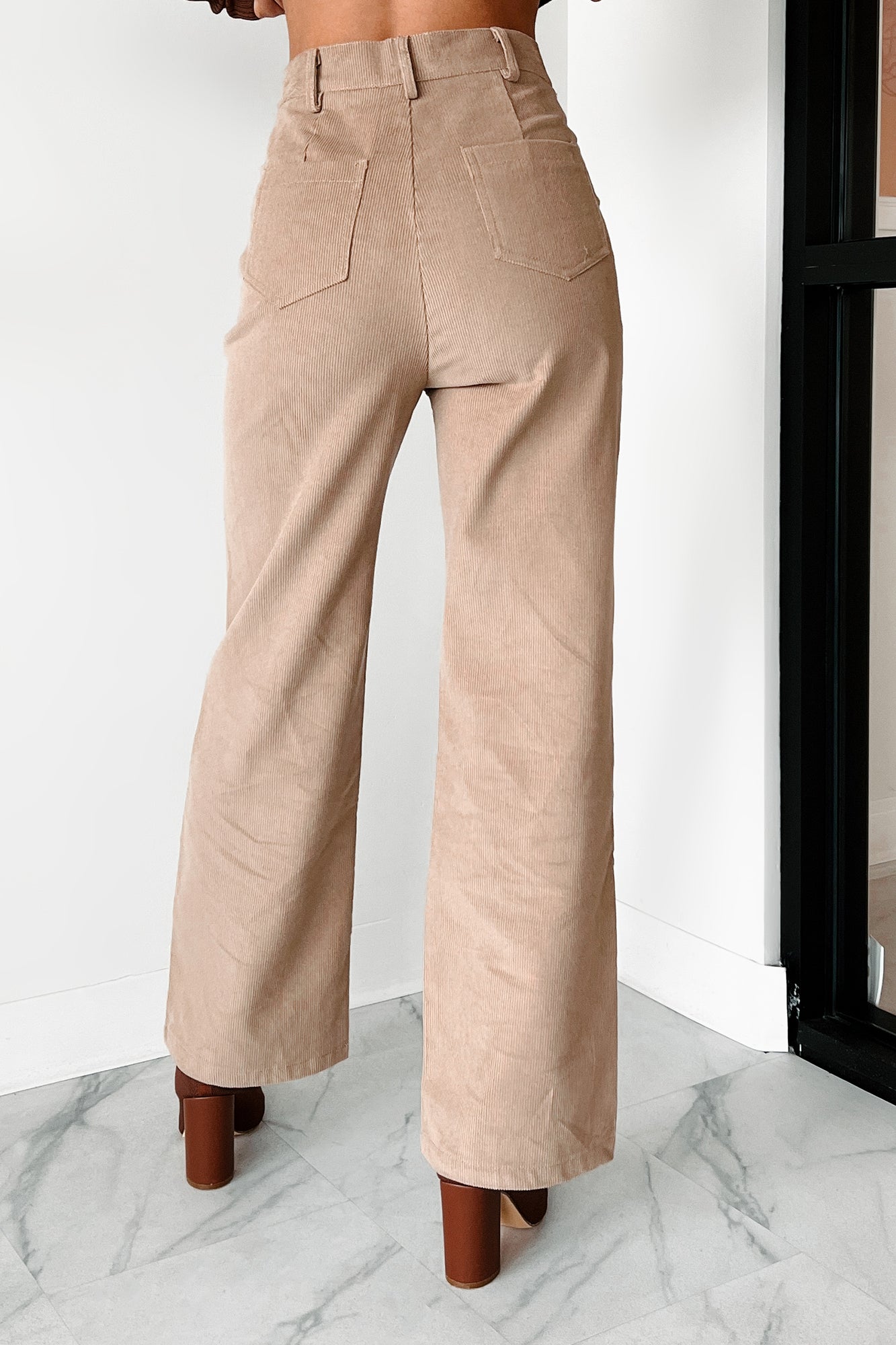 Pablo Side Stripe Corduroy Pants (Taupe)-The Formal Wear