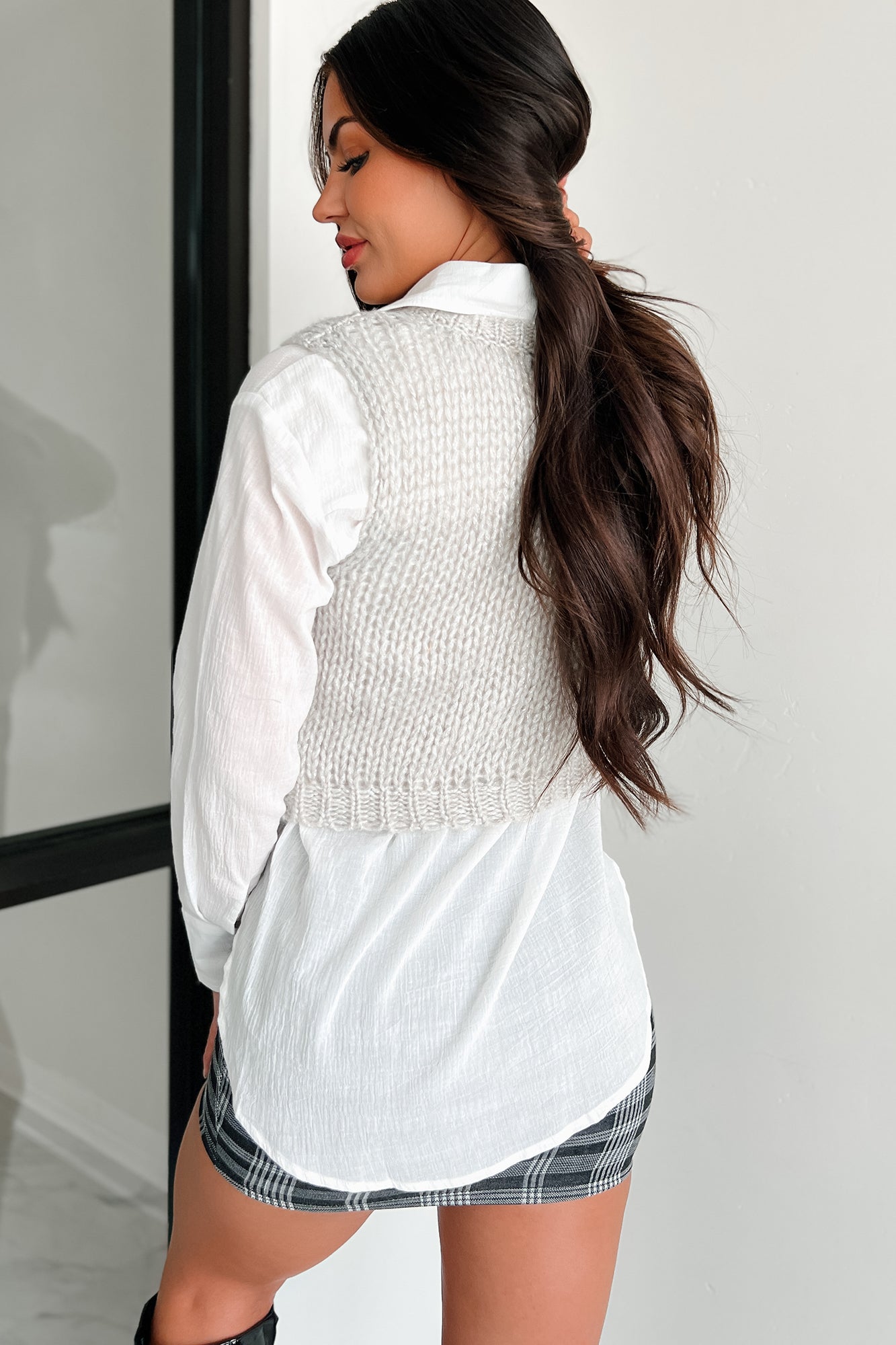 Chasing Stars Metallic Knit Sweater Tank (Silver)-The Formal Wear