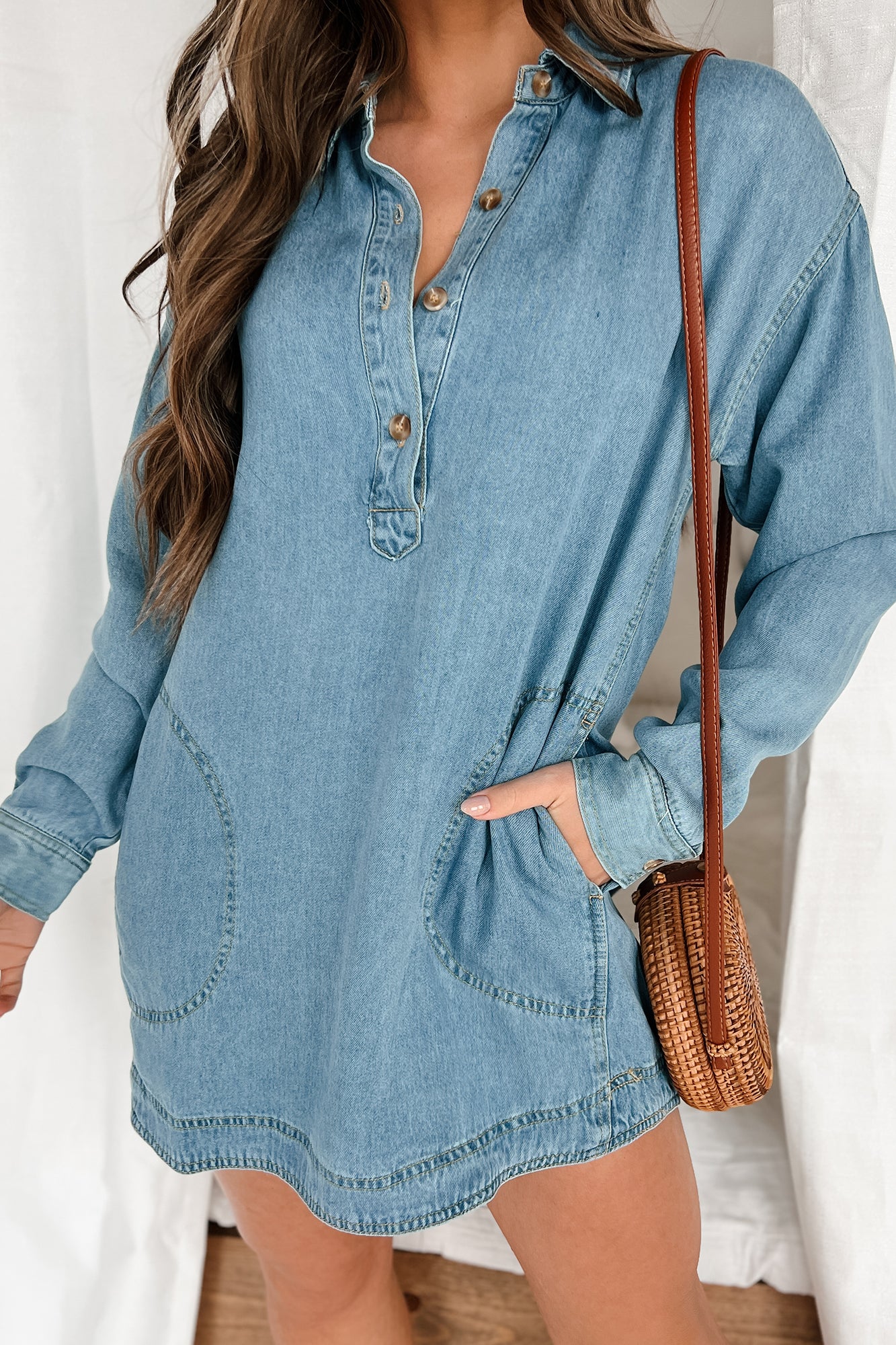 The Perfect Time & Place Denim Shirt Dress (Denim)-The Formal Wear