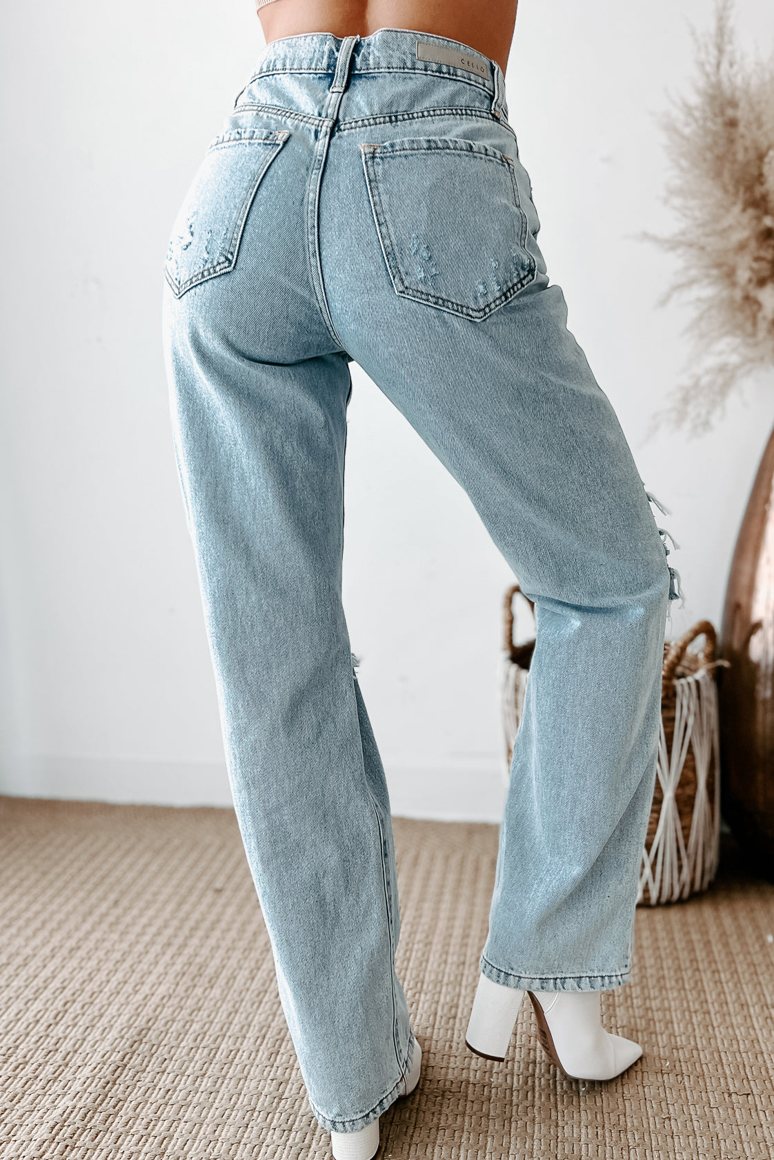 Not Your Dad's High Rise Cello Distressed Dad Jeans (Light)-The Formal Wear