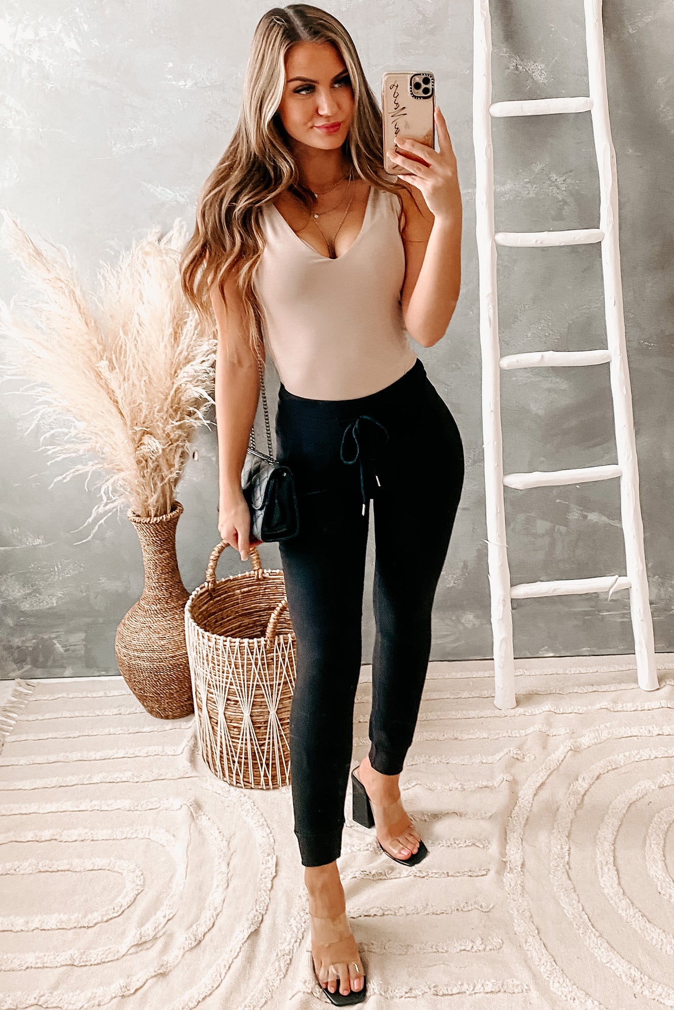 Relaxed Vibes Brushed Fleece Joggers (Black)-The Formal Wear