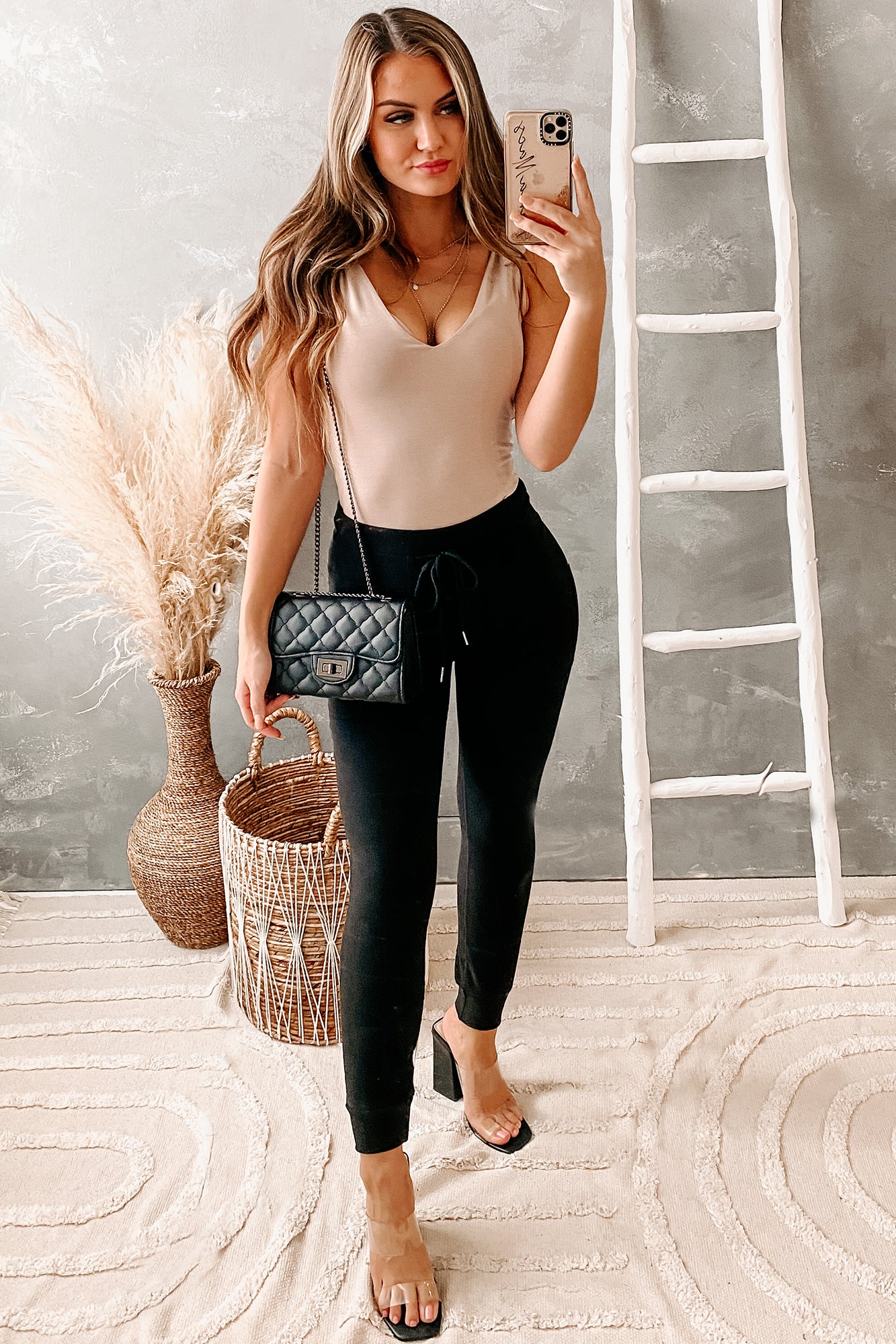 Relaxed Vibes Brushed Fleece Joggers (Black)-The Formal Wear