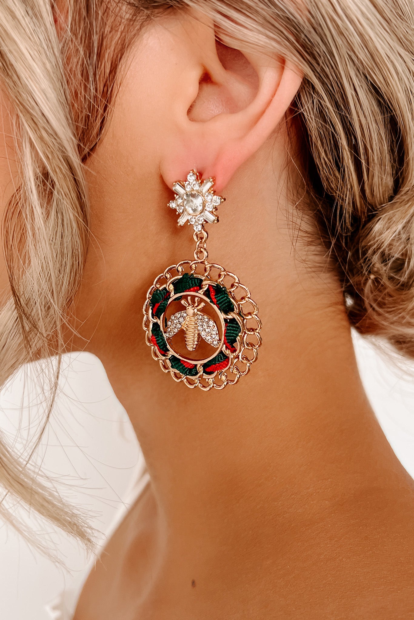 Pure Brilliance Statement Earrings (Gold)-The Formal Wear