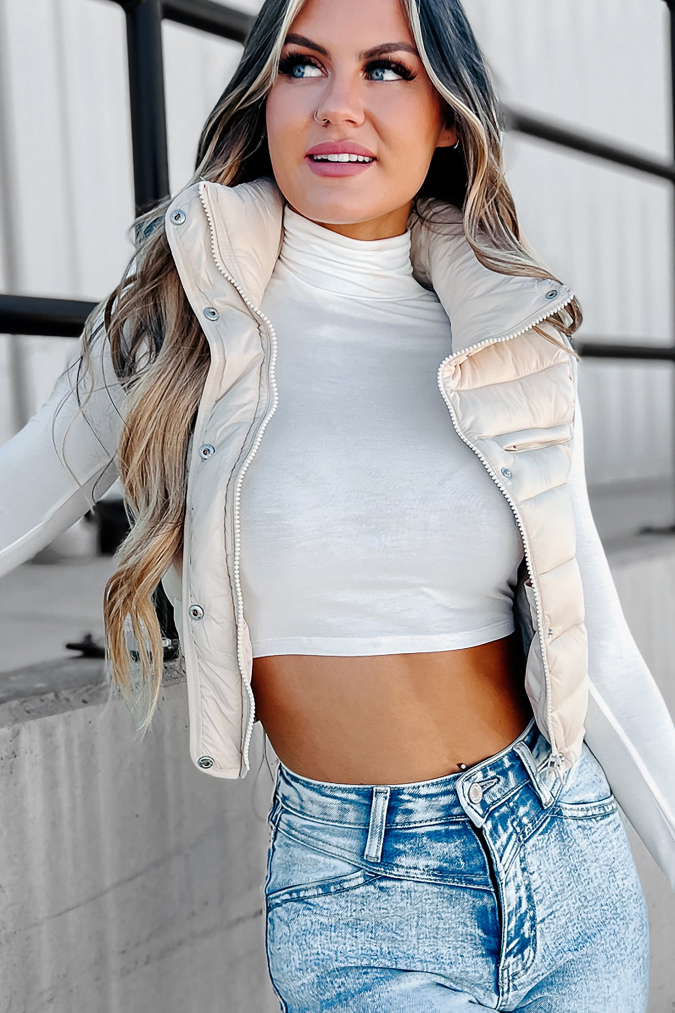 Northern Winds Puffer Vest (Cream)-The Formal Wear