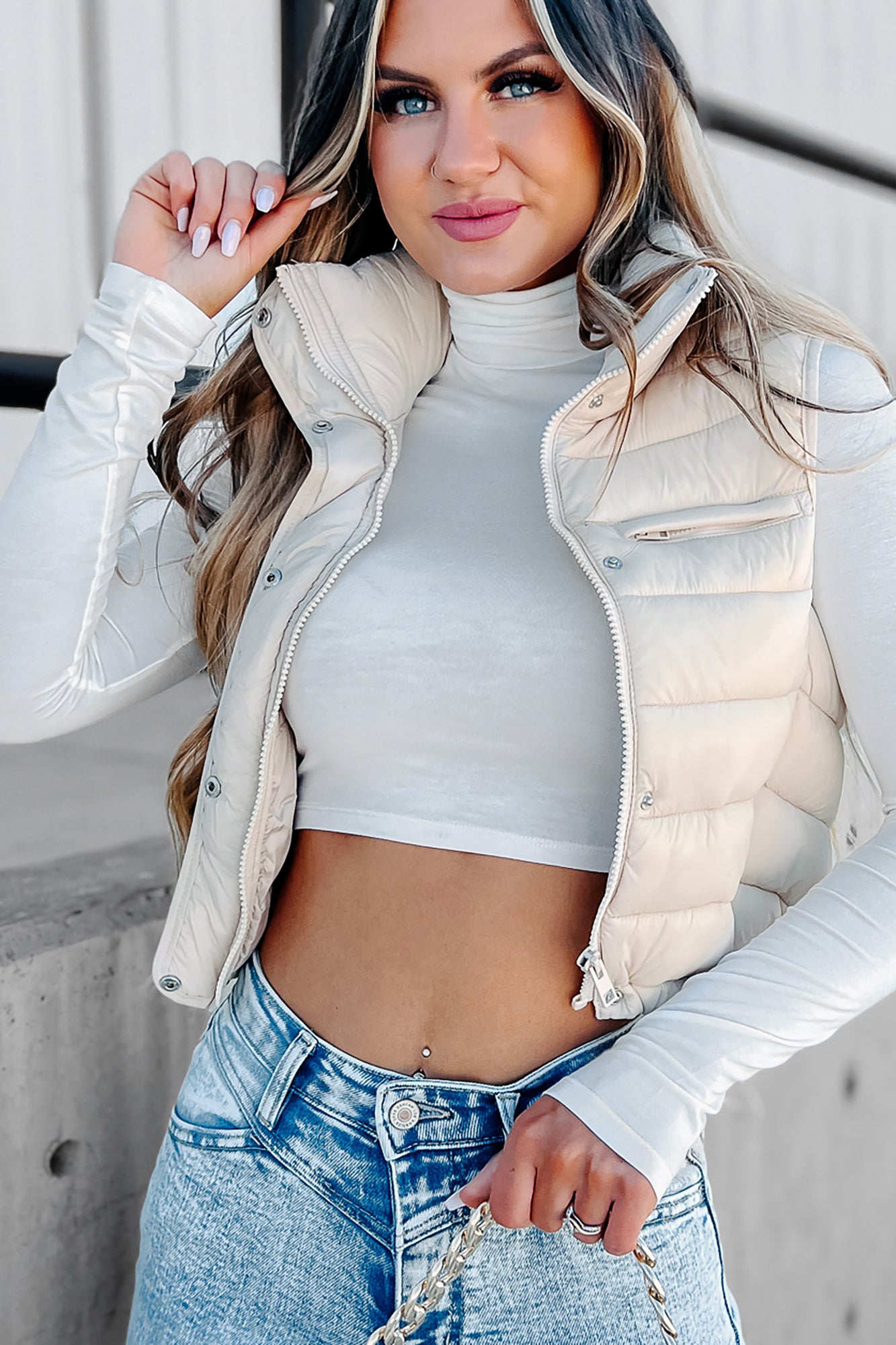 Northern Winds Puffer Vest (Cream)-The Formal Wear