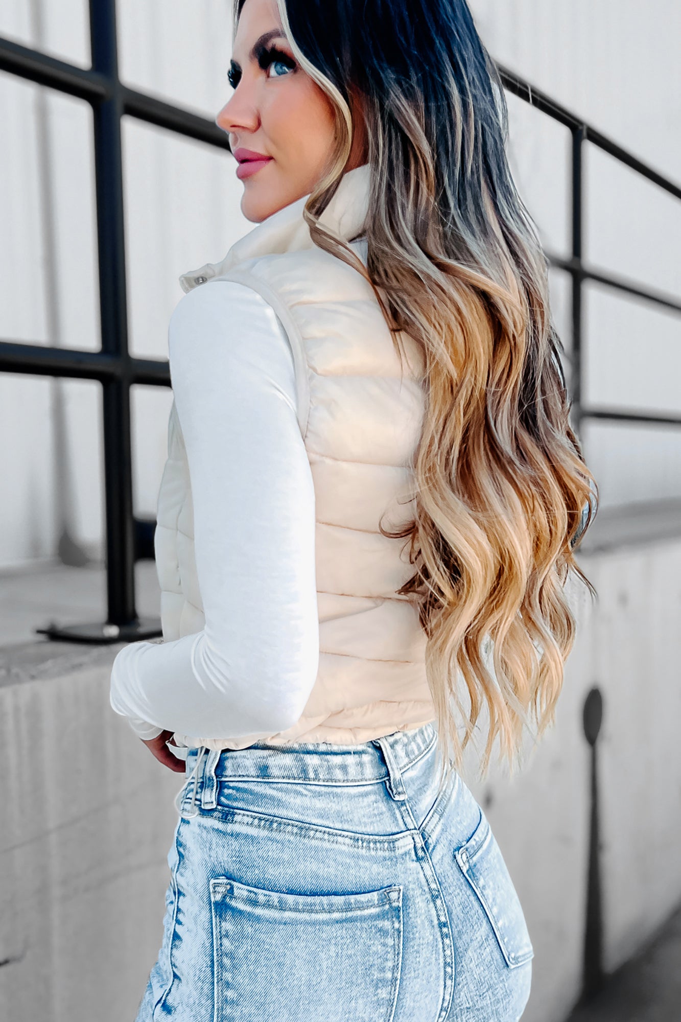 Northern Winds Puffer Vest (Cream)-The Formal Wear