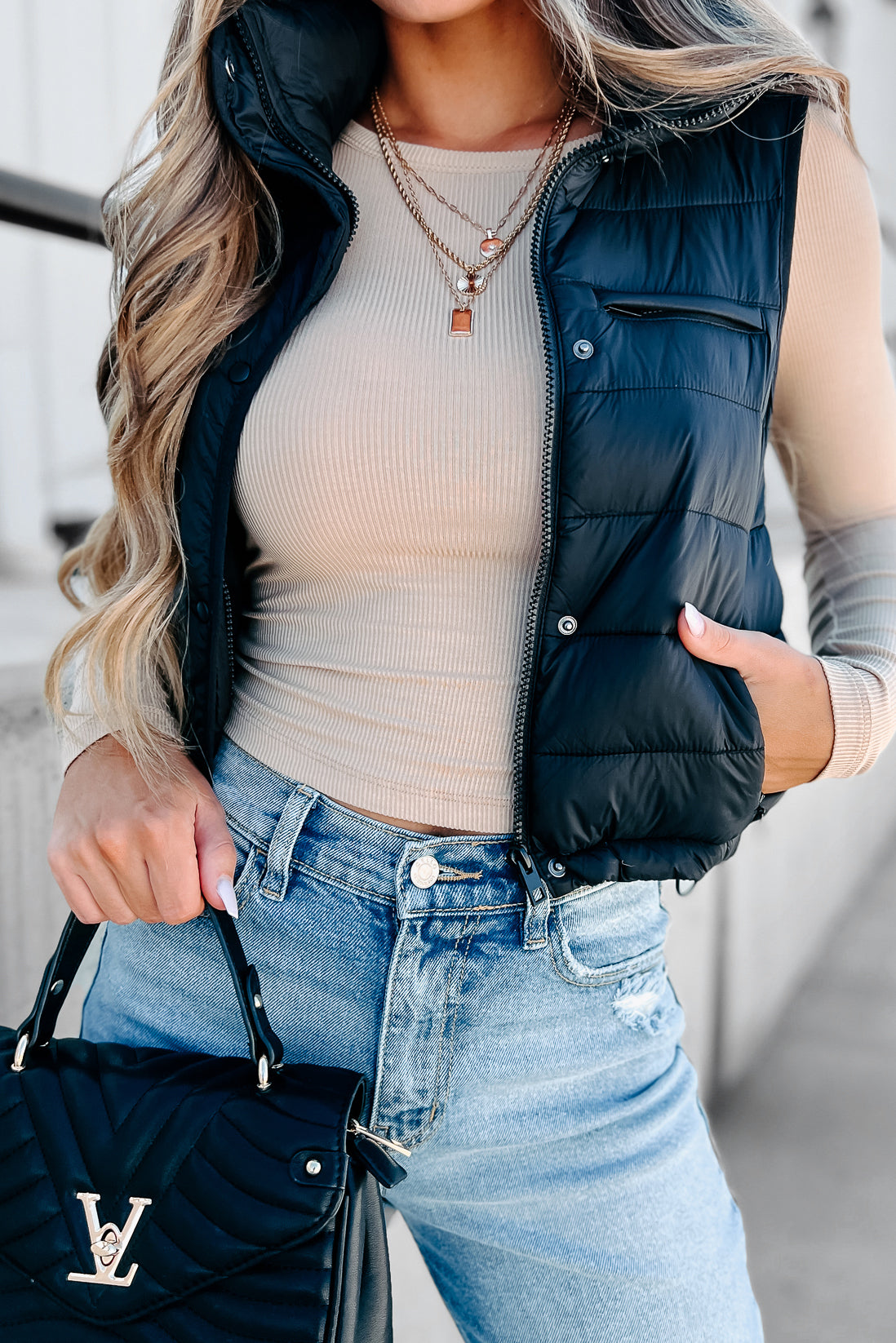 Northern Winds Puffer Vest (Black)-The Formal Wear