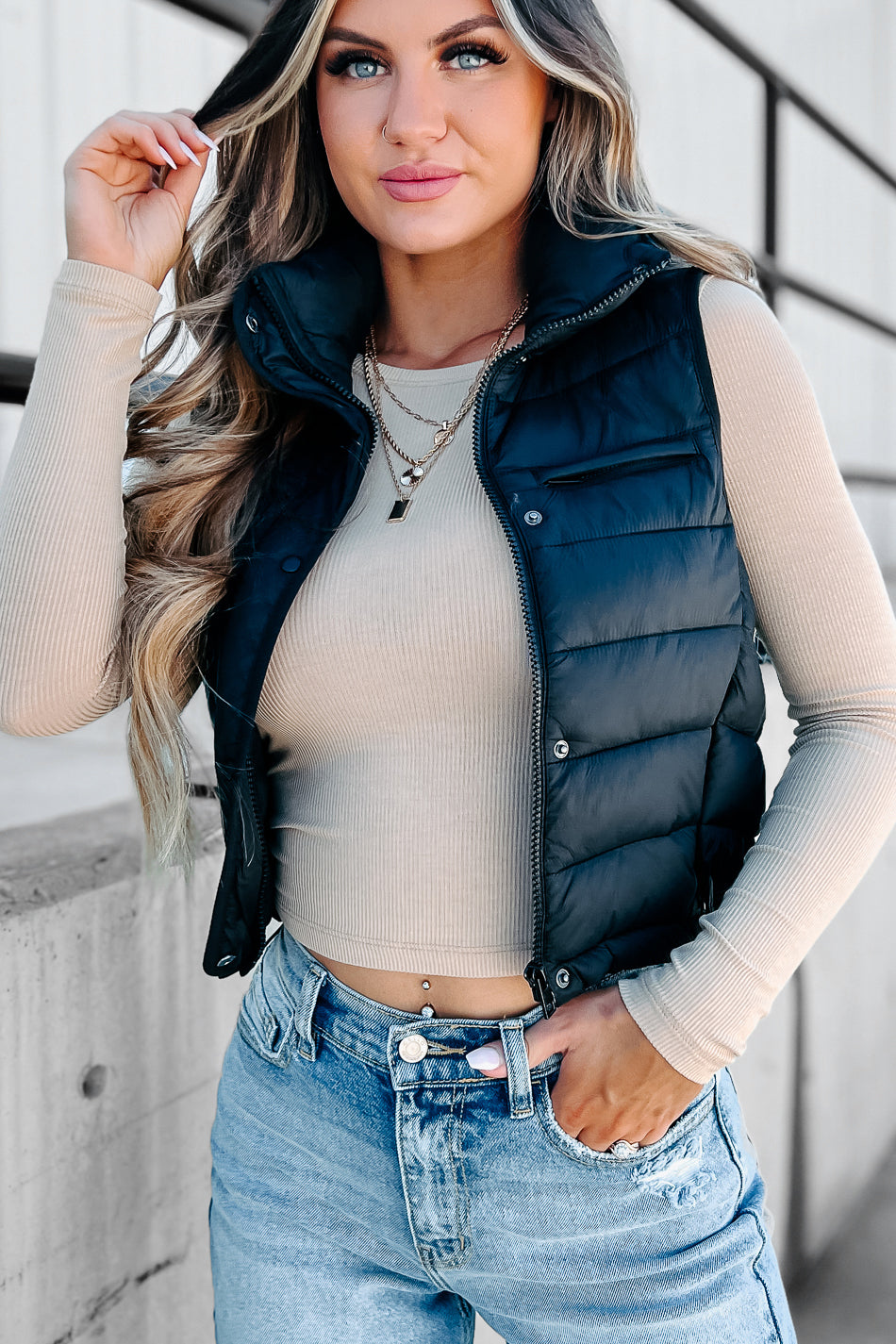 Northern Winds Puffer Vest (Black)-The Formal Wear