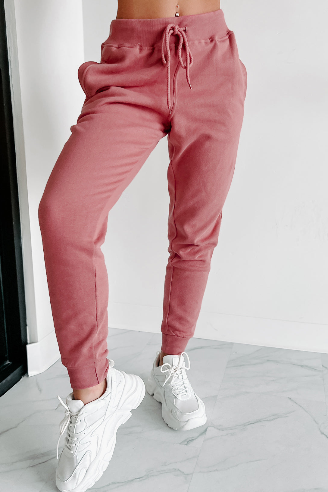 Dynamic Duo Fleece Zip-Up Hoodie & Jogger Set (Begonia Pink)-The Formal Wear