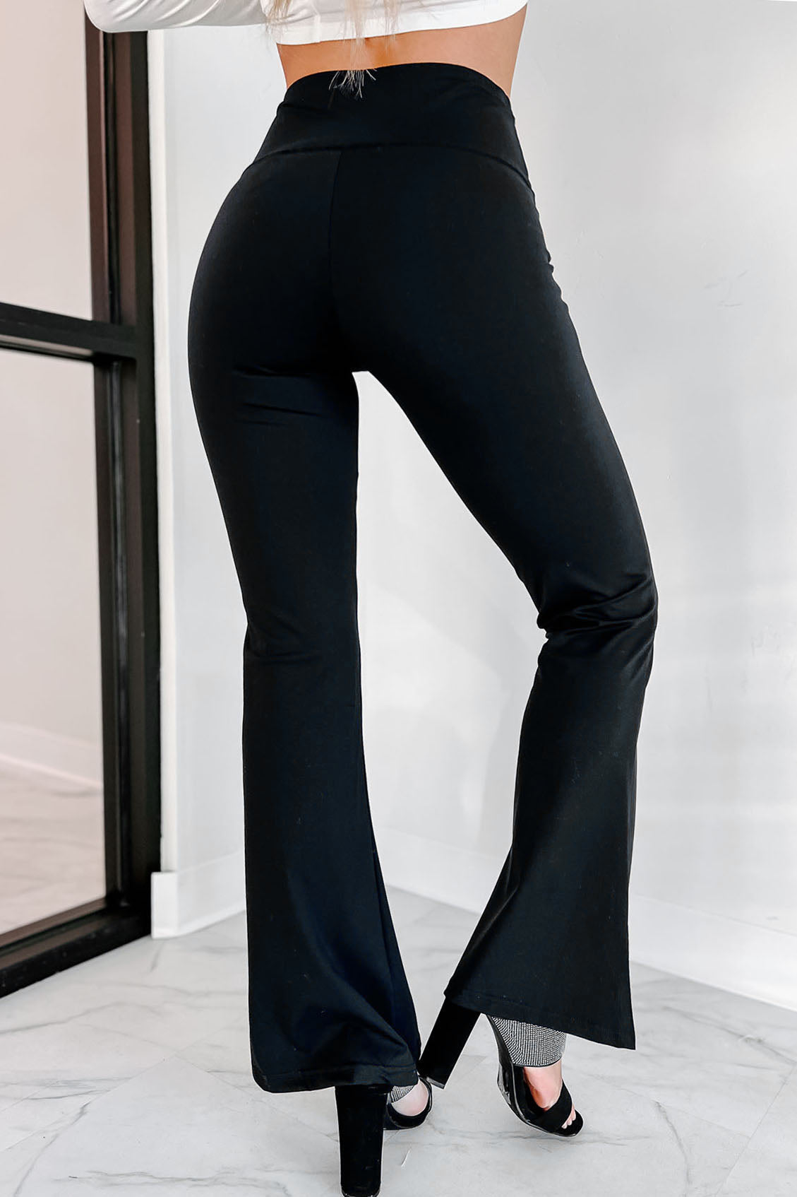 Do What You Want Split Hem Leggings (Black)-The Formal Wear