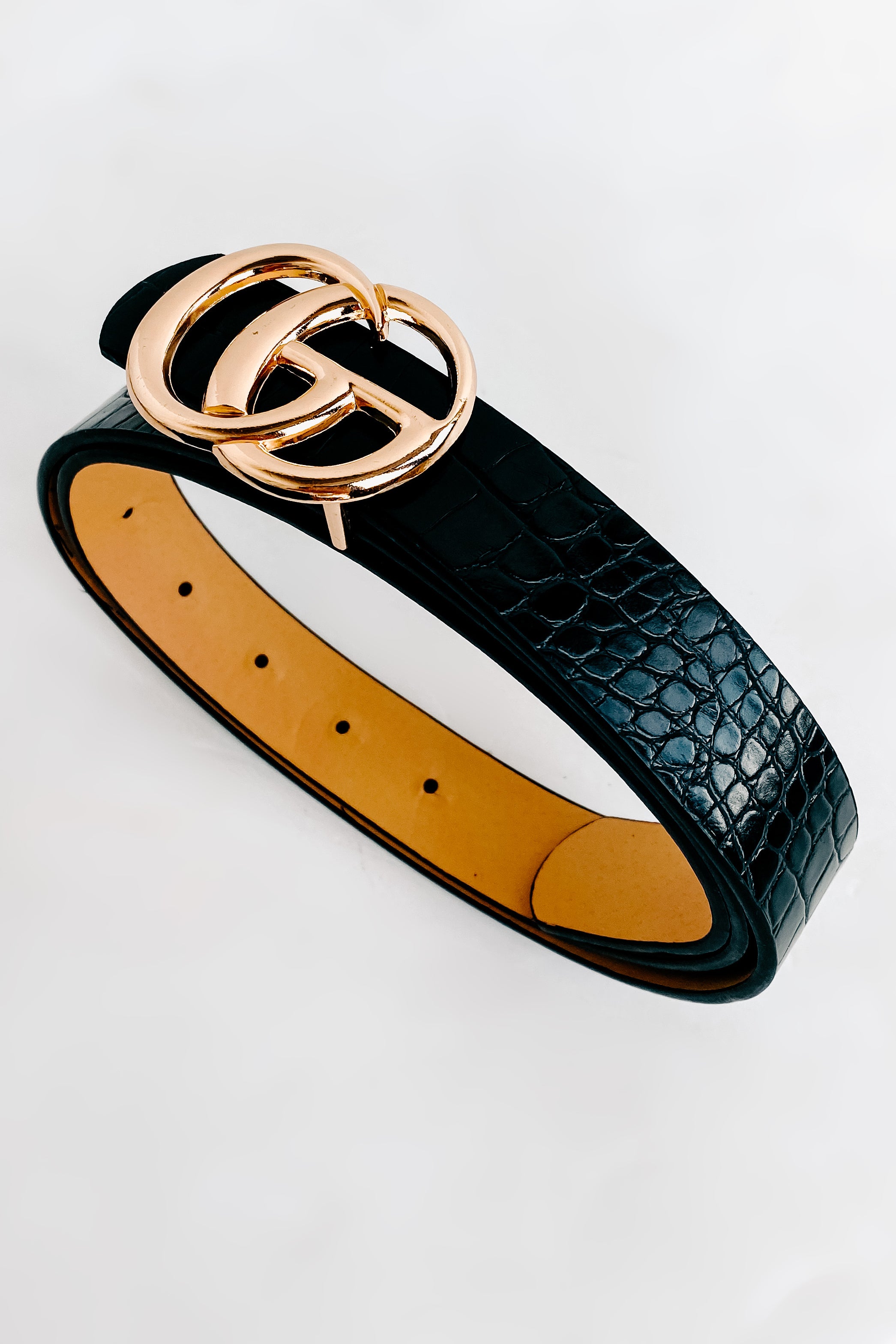 You Better Notice Me Snake Textured Belt (Black)-The Formal Wear