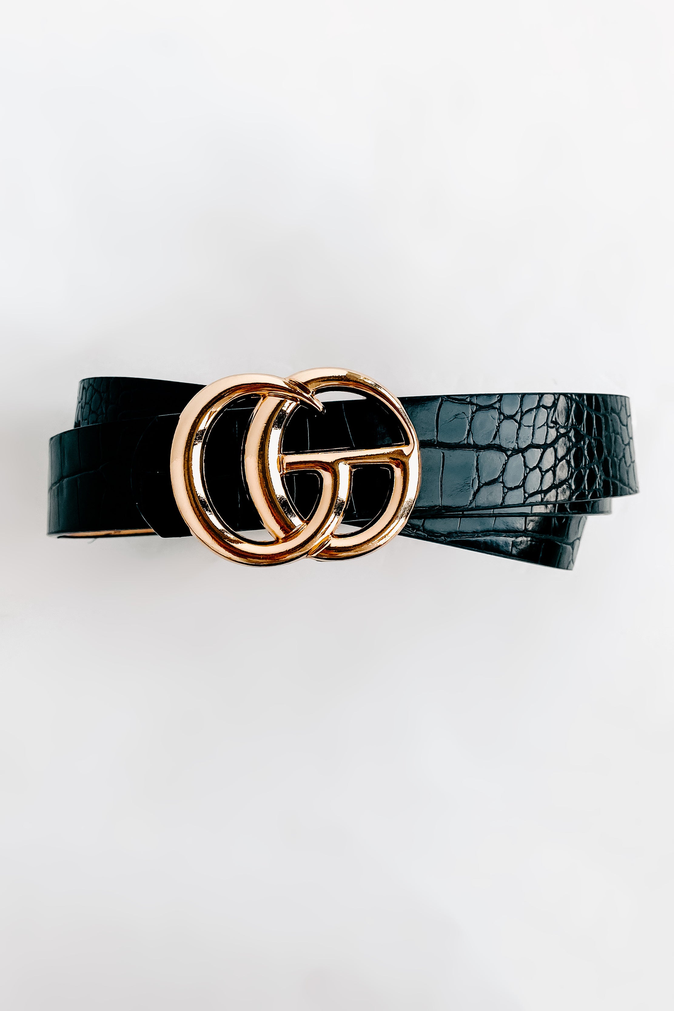 You Better Notice Me Snake Textured Belt (Black)-The Formal Wear