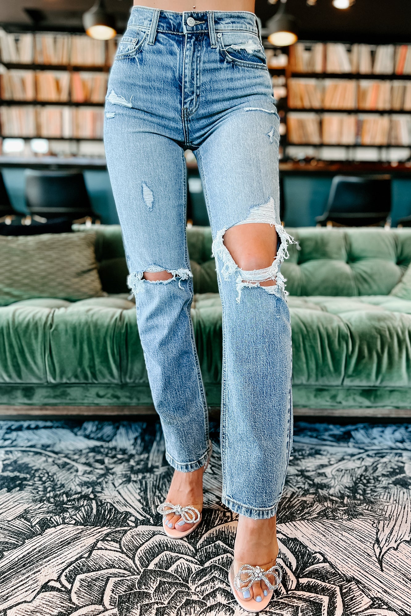 Route 66 High Rise Eunina Distressed Dad Jeans (Medium)-The Formal Wear