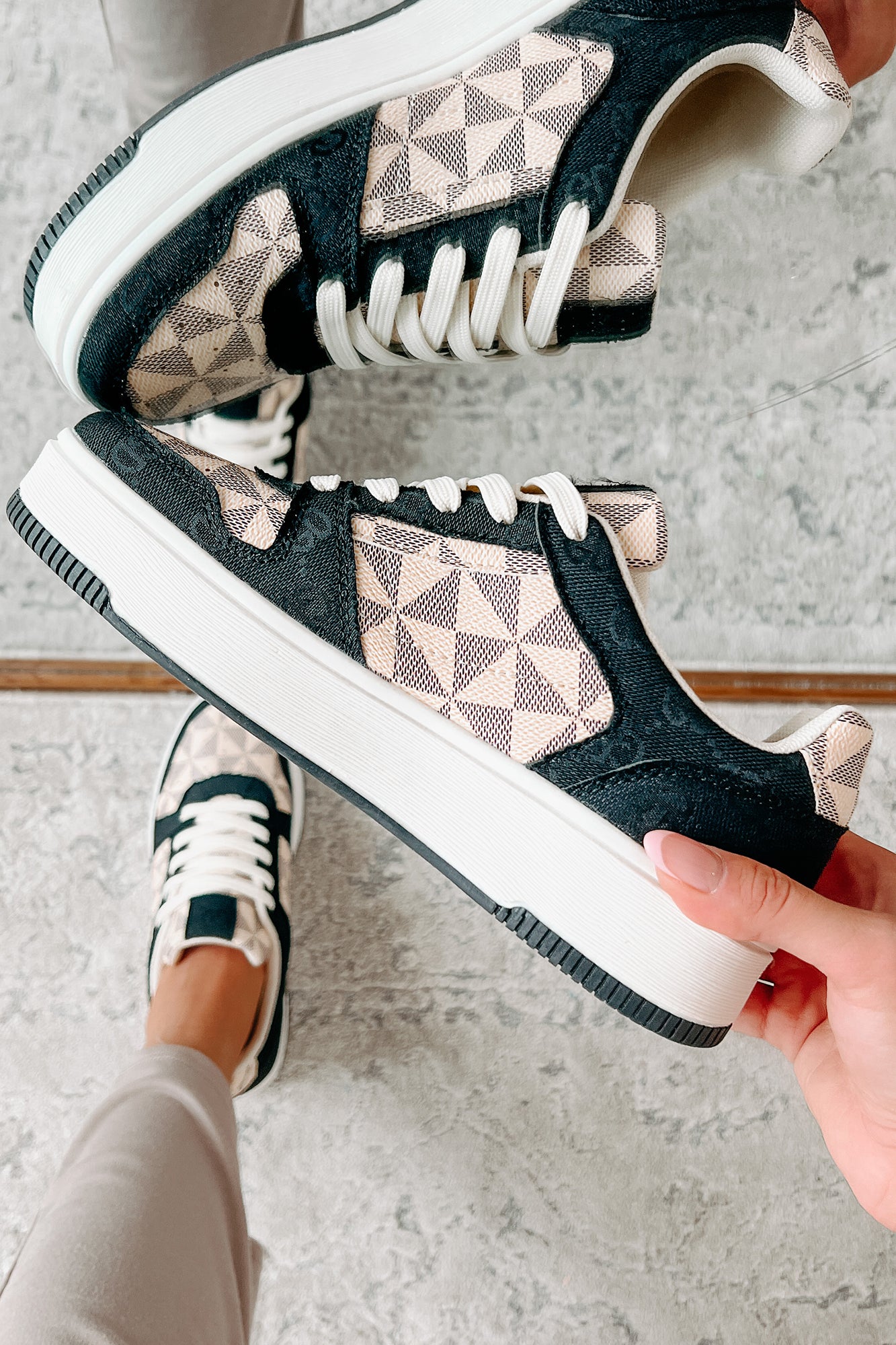 School Yard Style Colorblock Platform Sneakers (Black/Multi)-The Formal Wear