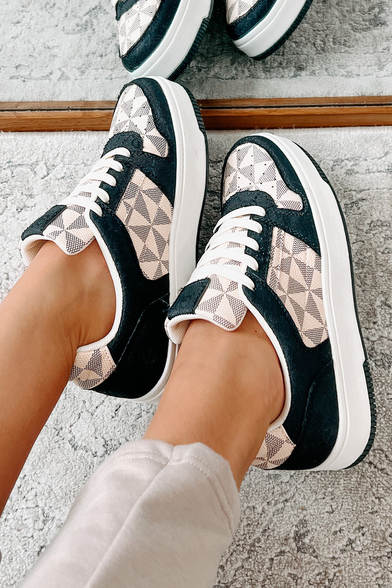 School Yard Style Colorblock Platform Sneakers (Black/Multi)-The Formal Wear