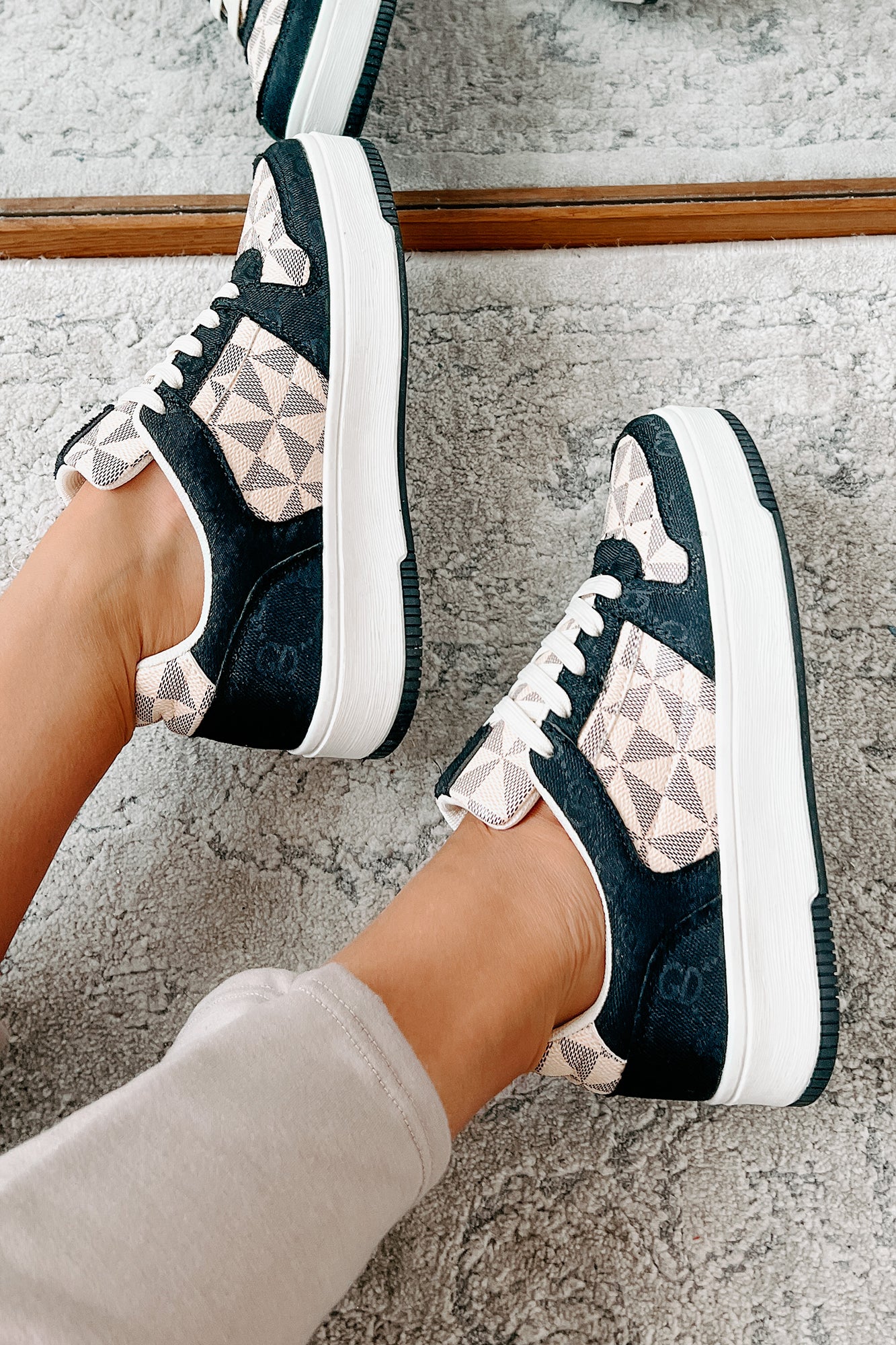 School Yard Style Colorblock Platform Sneakers (Black/Multi)-The Formal Wear