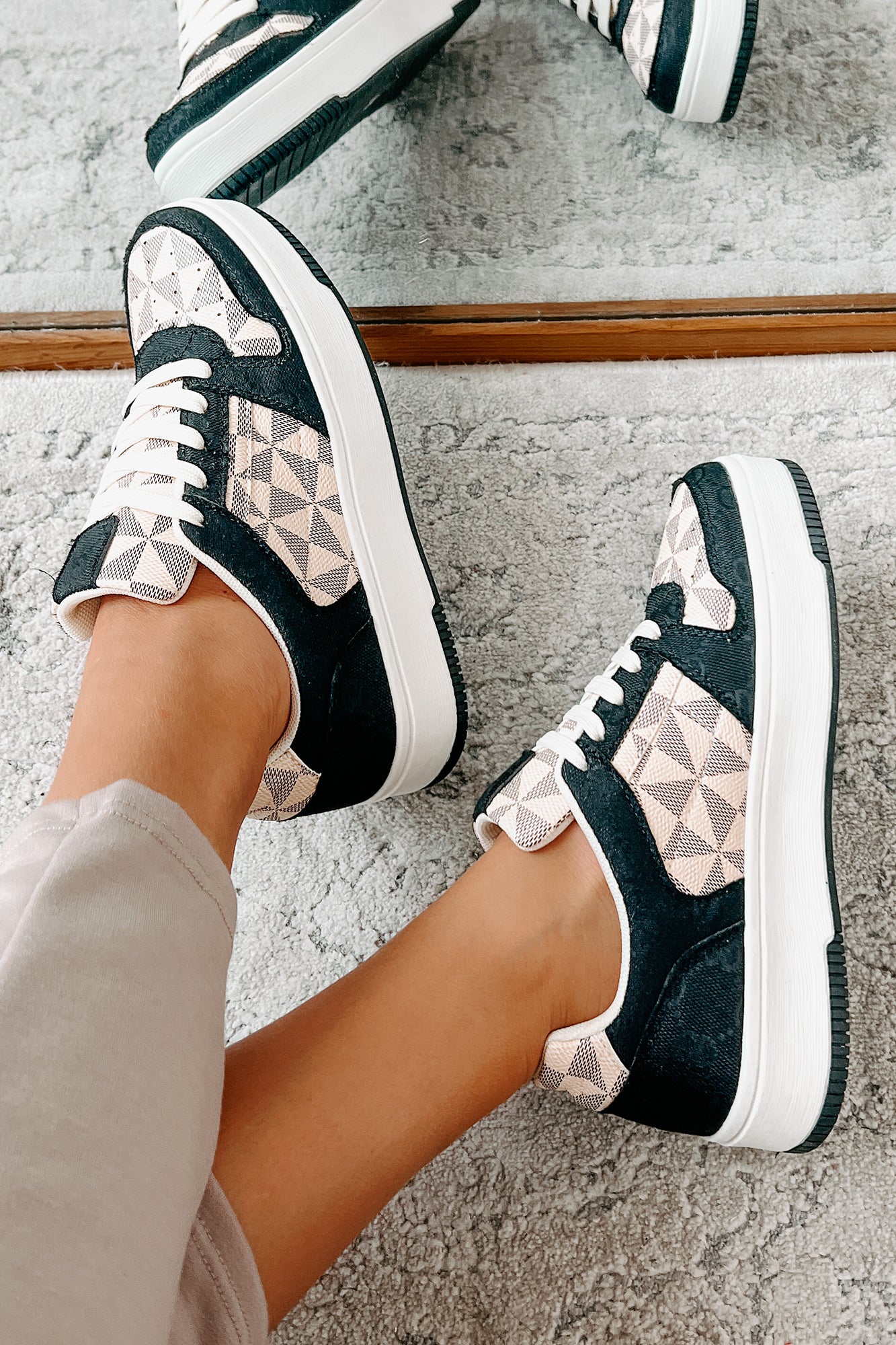 School Yard Style Colorblock Platform Sneakers (Black/Multi)-The Formal Wear