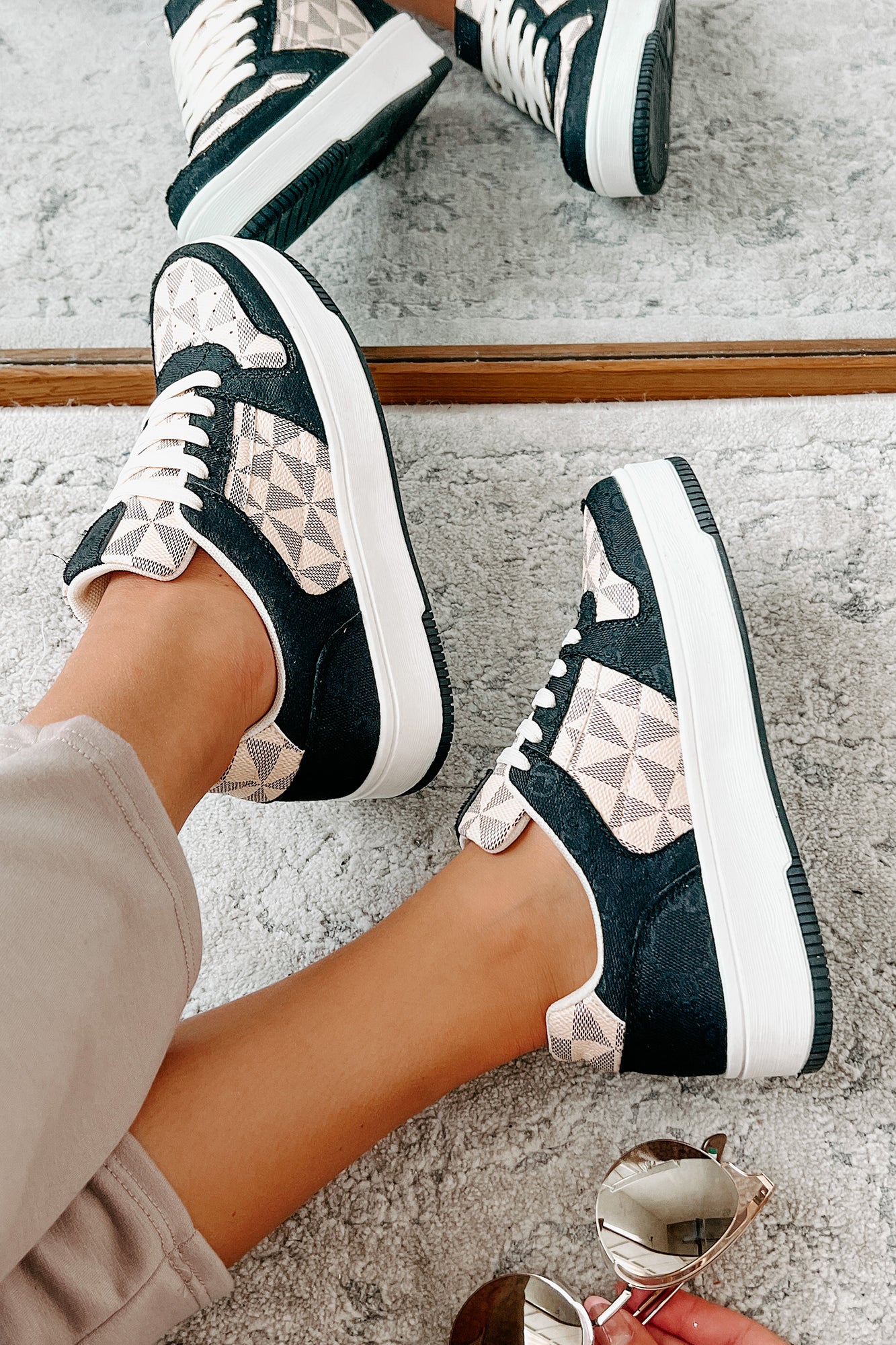 School Yard Style Colorblock Platform Sneakers (Black/Multi)-The Formal Wear