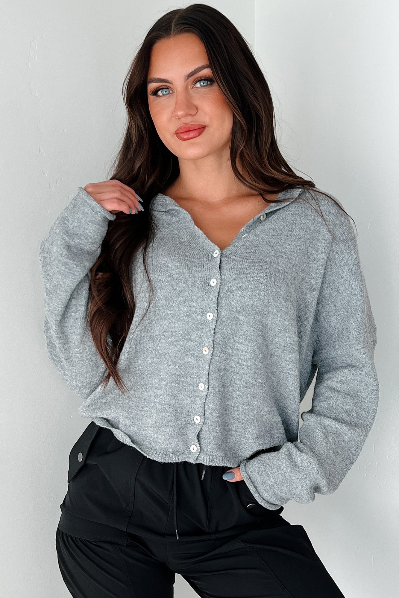 Henrik Lightweight Button Cardigan (Heather Grey)-The Formal Wear