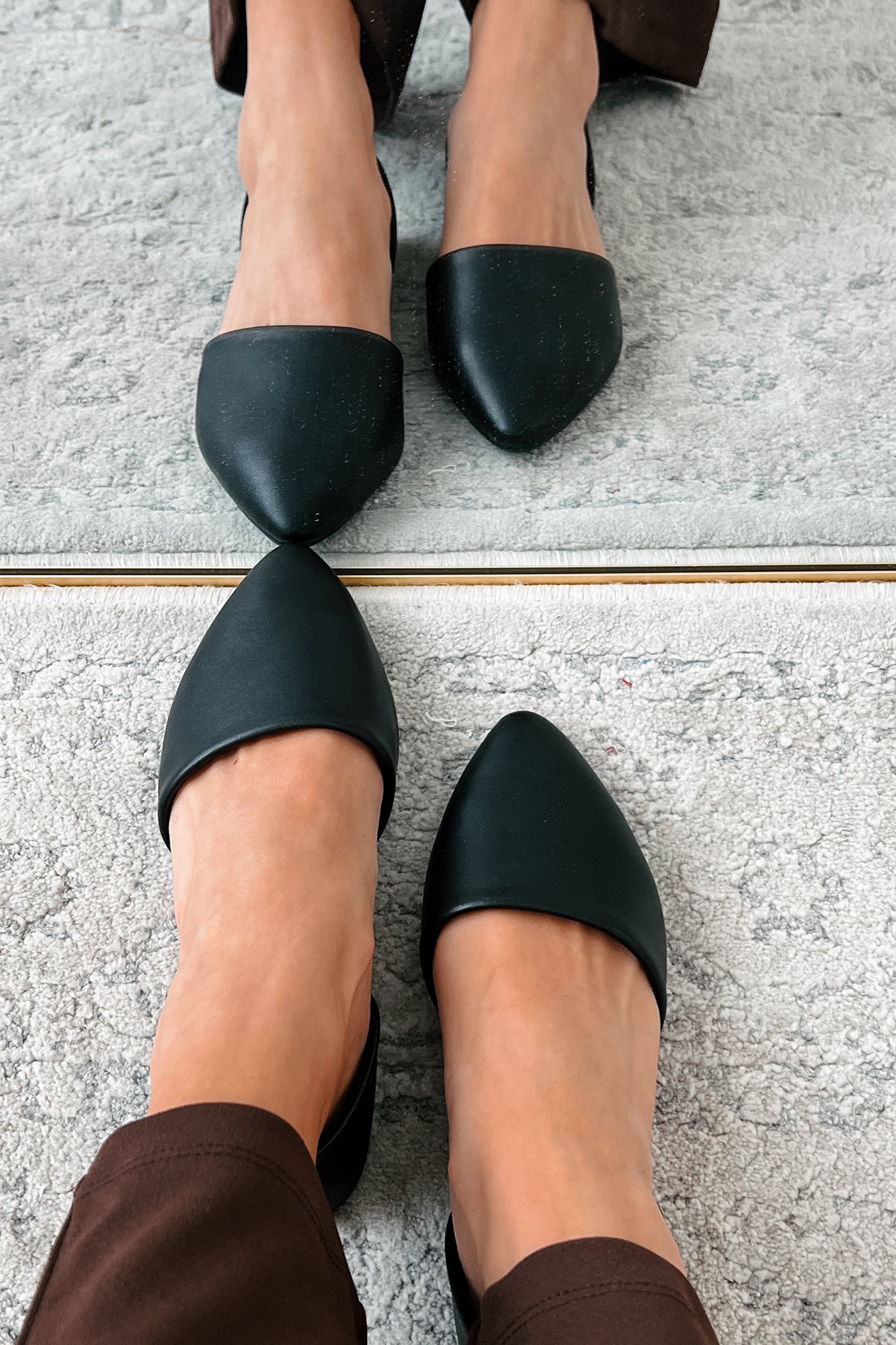 Pippa Pointed Toe Flats (Black)-The Formal Wear