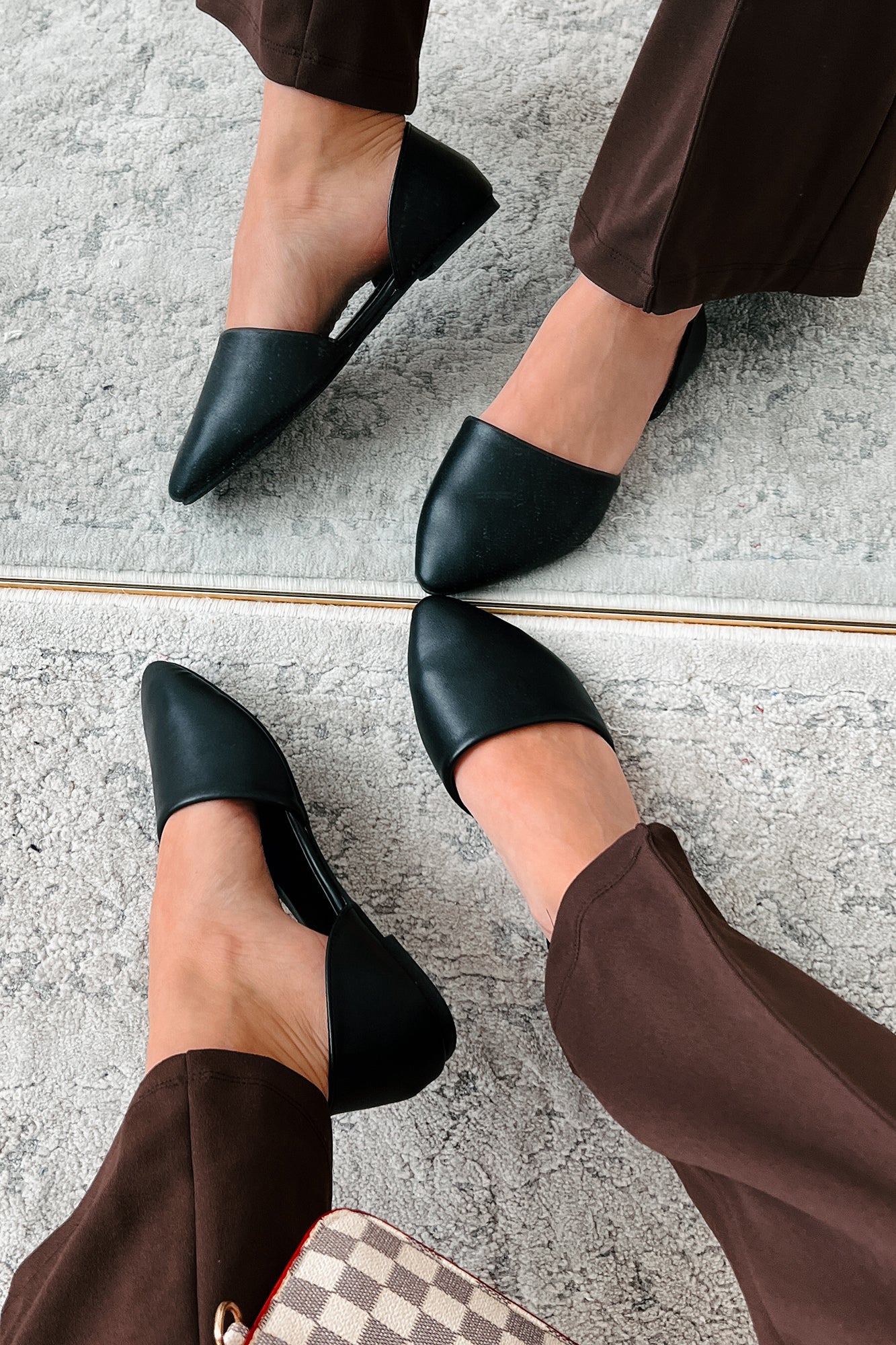 Pippa Pointed Toe Flats (Black)-The Formal Wear