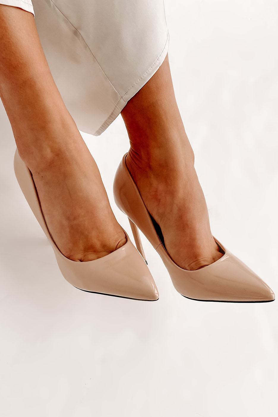 Mean Business Patent Heels (Nude)-The Formal Wear