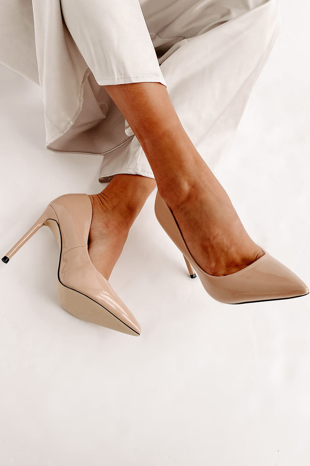 Mean Business Patent Heels (Nude)-The Formal Wear