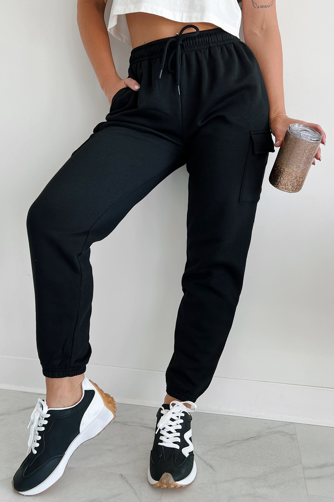 Scottie Cargo Jogger Sweatpants (Black)-The Formal Wear