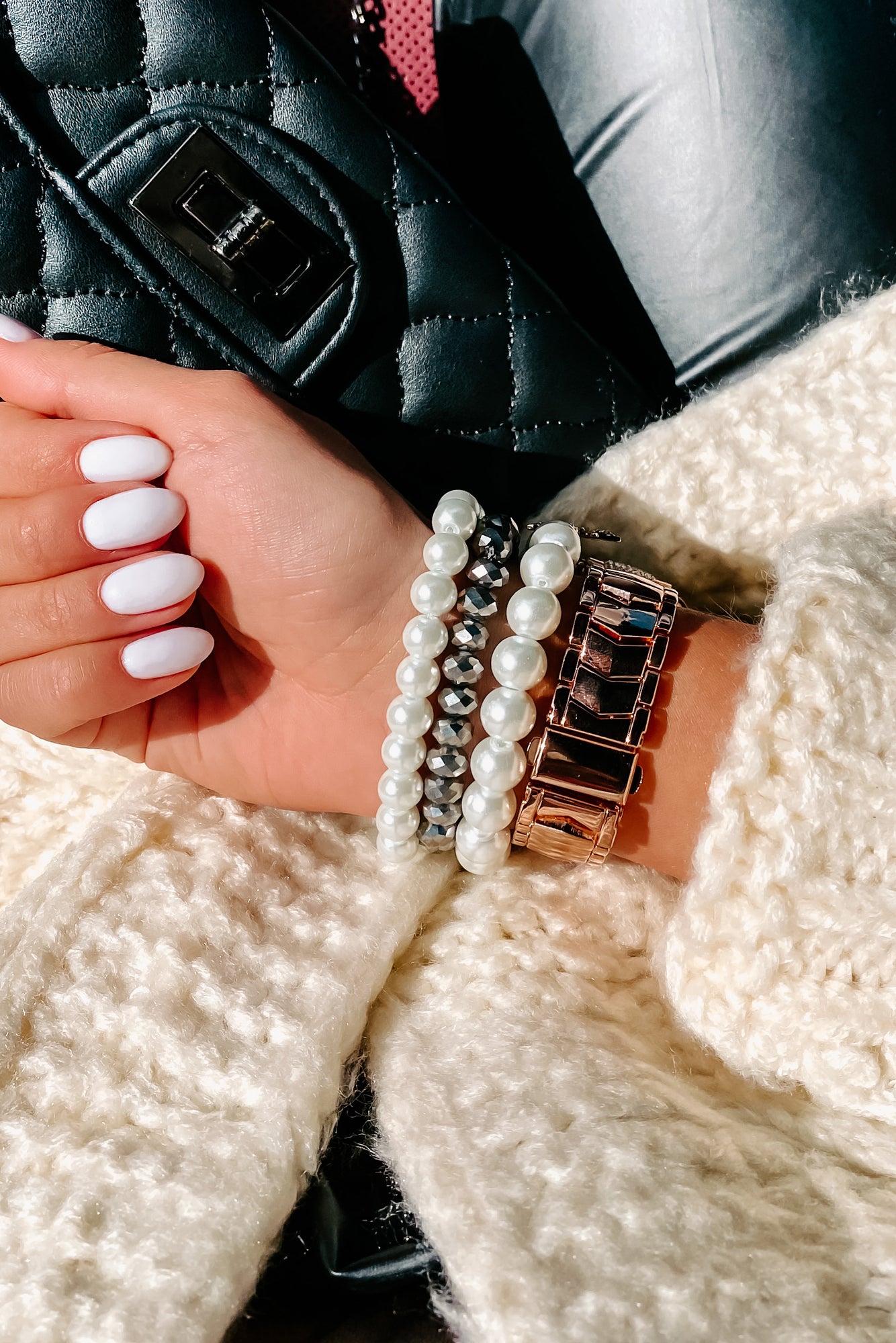 In A Timely Fashion Chevron Metal Apple Watch Band (Rose Gold)-The Formal Wear