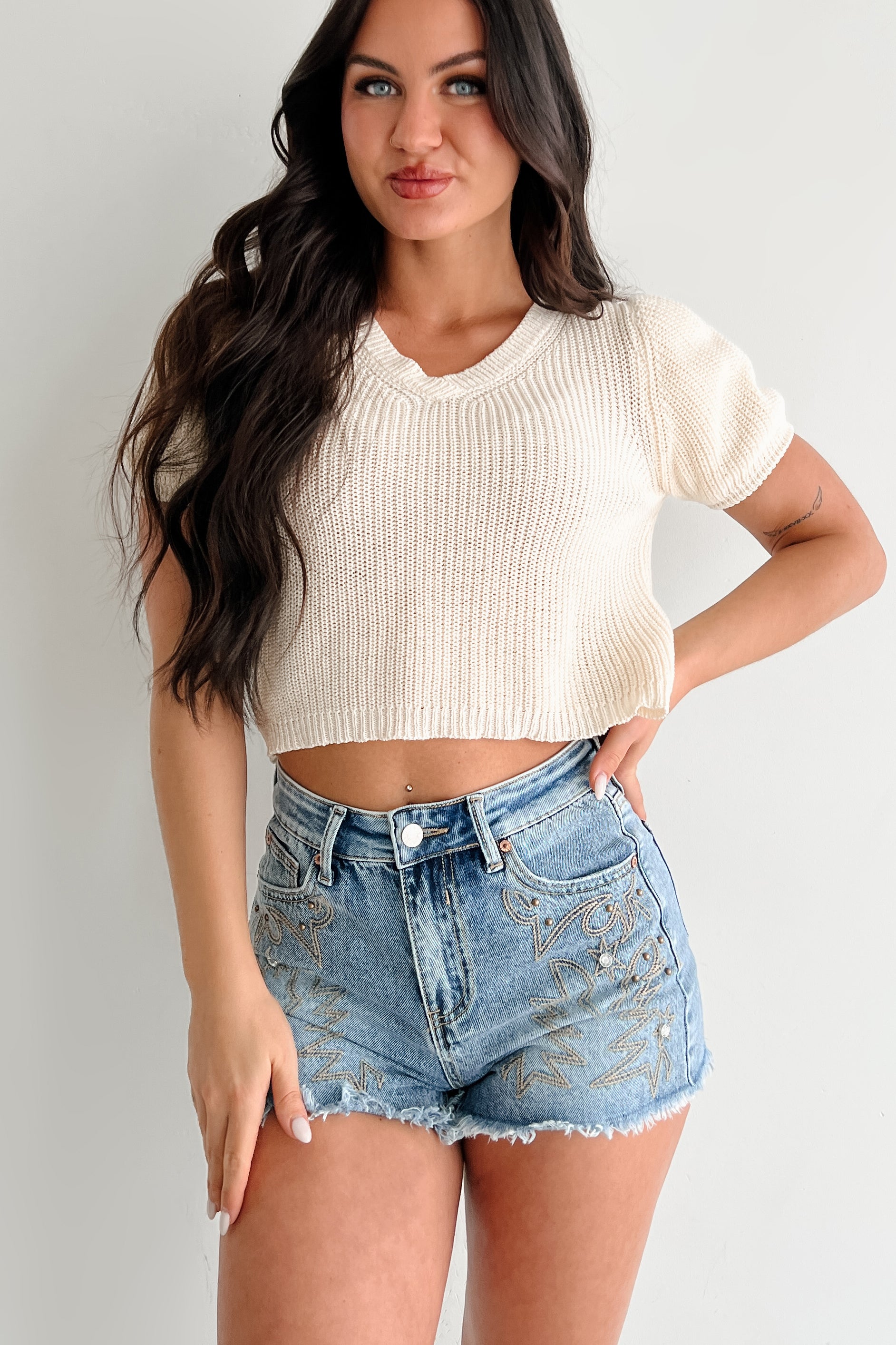 Comfort Meets Couture Puff Sleeve Sweater Top (Cream)-The Formal Wear