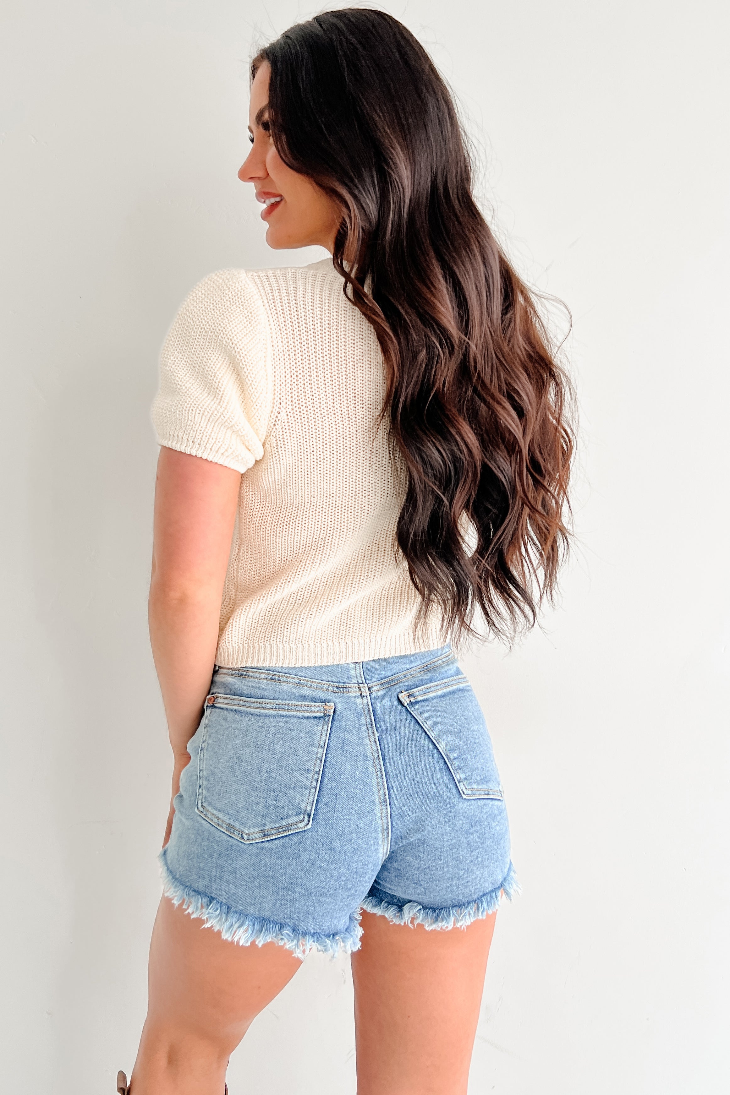 Comfort Meets Couture Puff Sleeve Sweater Top (Cream)-The Formal Wear