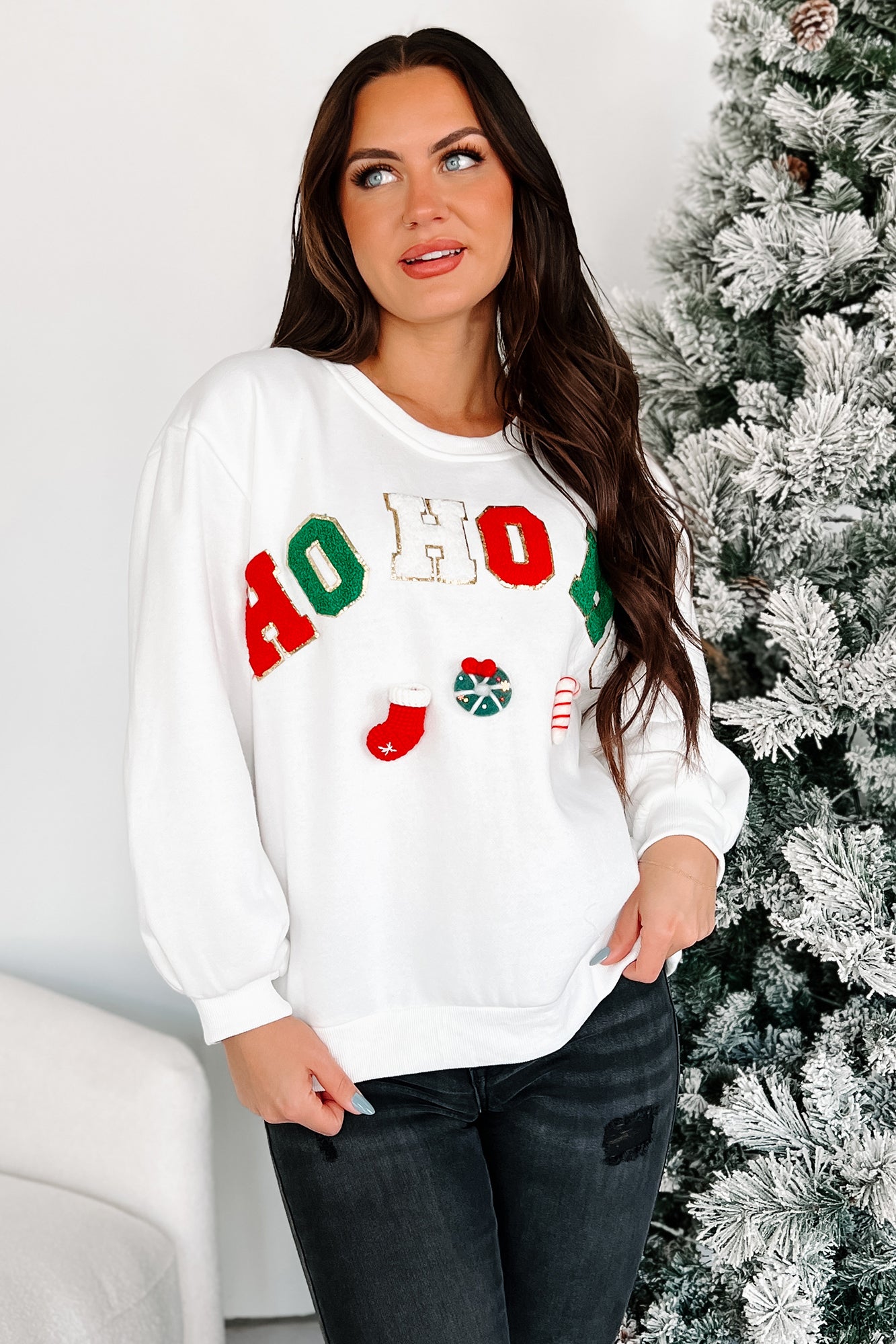 Santa's Calling Holiday Sweatshirt (Off White)-The Formal Wear