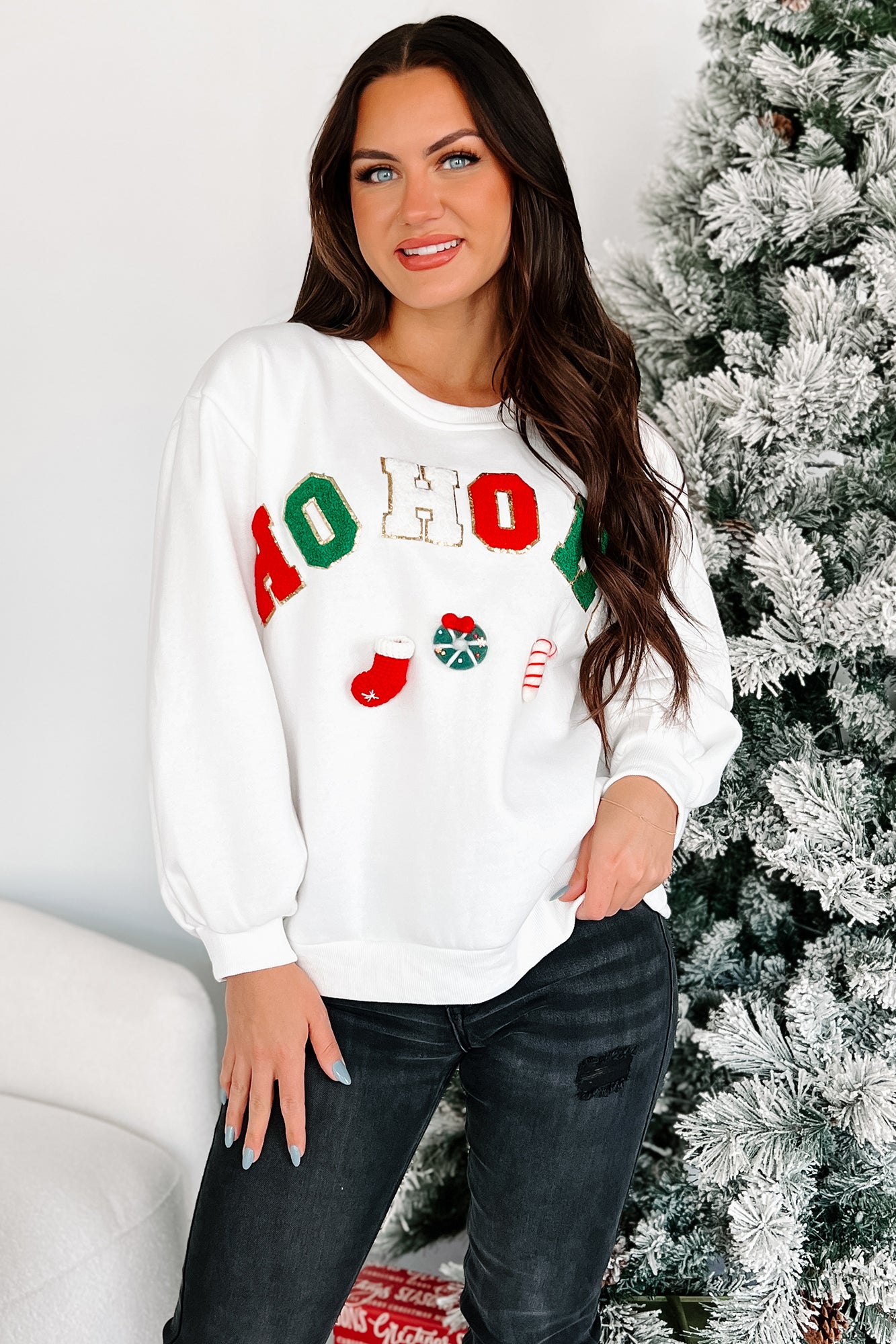 Santa's Calling Holiday Sweatshirt (Off White)-The Formal Wear