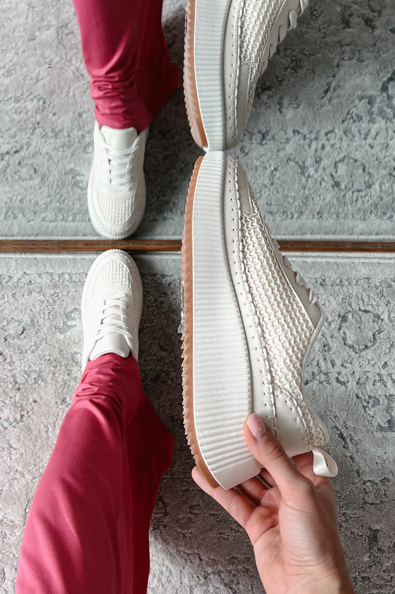 Coastal Strolls Woven Raffia Platform Sneakers (Beige/Raffia)-The Formal Wear