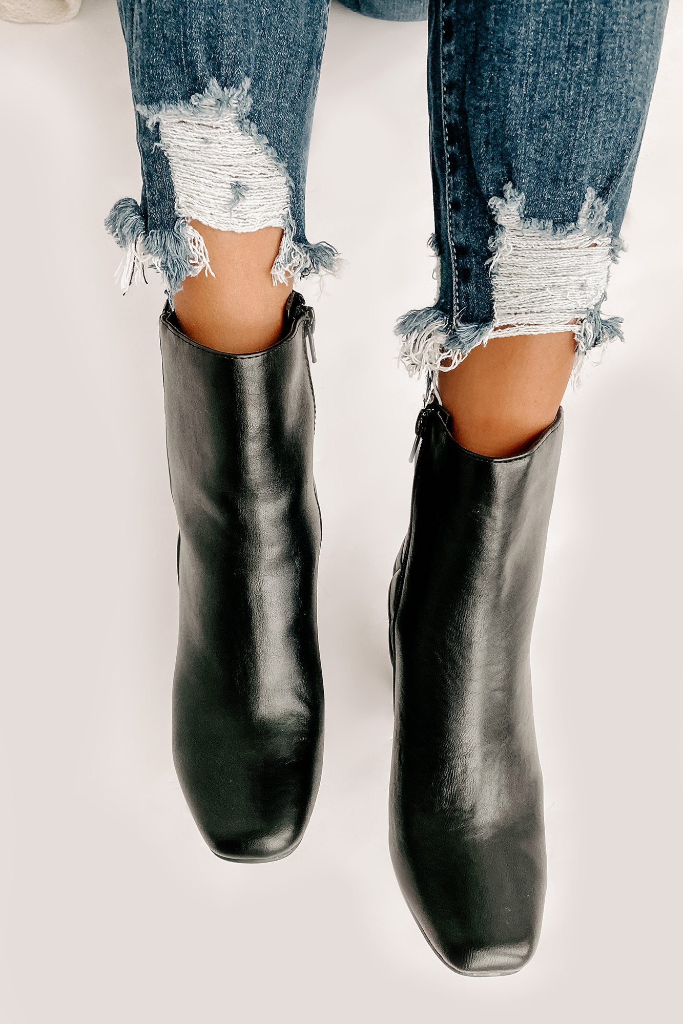 Subtle Steps Quilted Faux Leather Booties (Black)-The Formal Wear