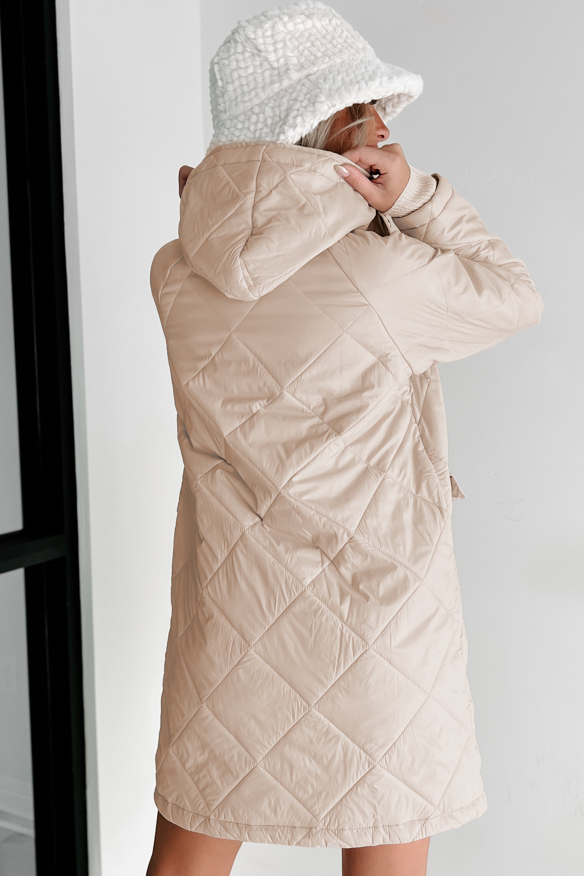 Holiday Steal- Winter Walks Quilted Coat (Beige)-The Formal Wear