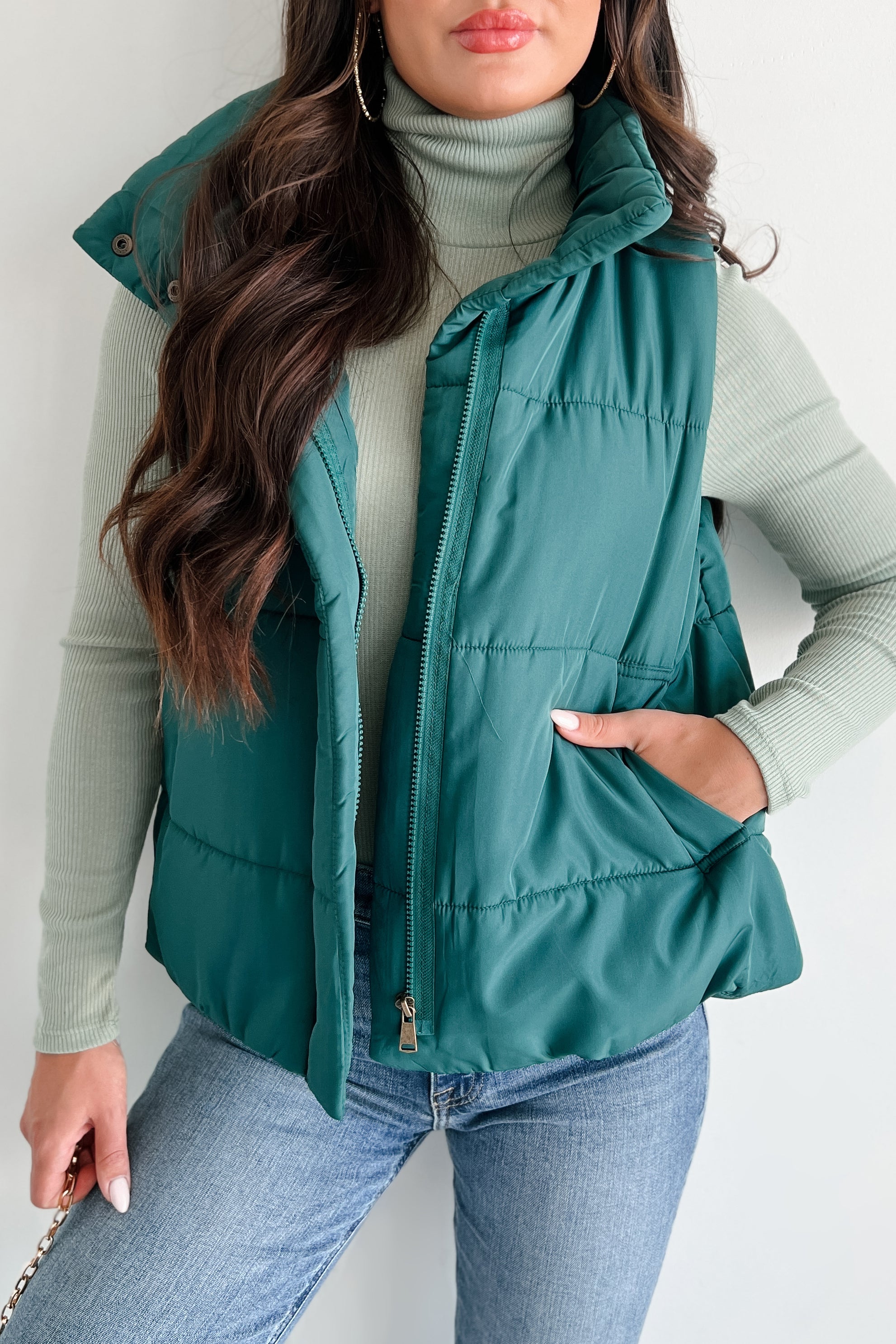 City Tours Puffer Vest (Hunter Green)-The Formal Wear