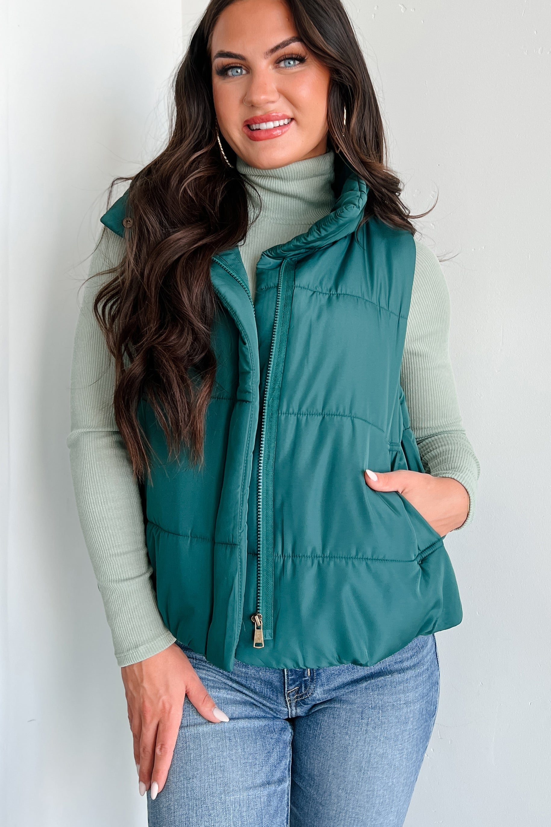 City Tours Puffer Vest (Hunter Green)-The Formal Wear