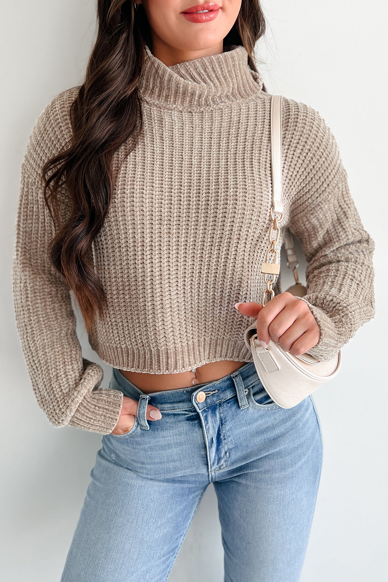 Autumn Comforts Zenana Chenille Sweater (Stone)-The Formal Wear