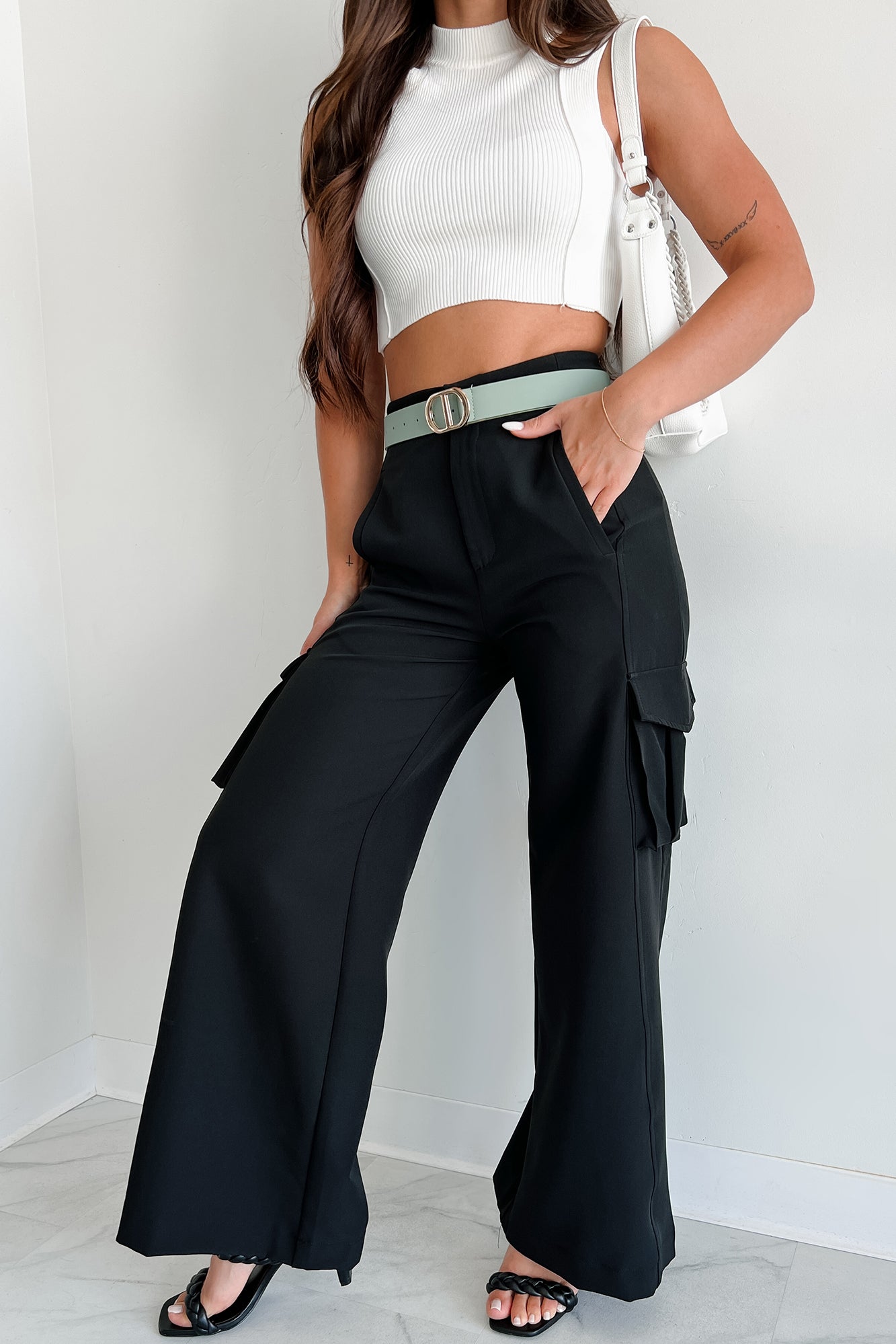 Finally On Time Cargo Pants (Black)-The Formal Wear