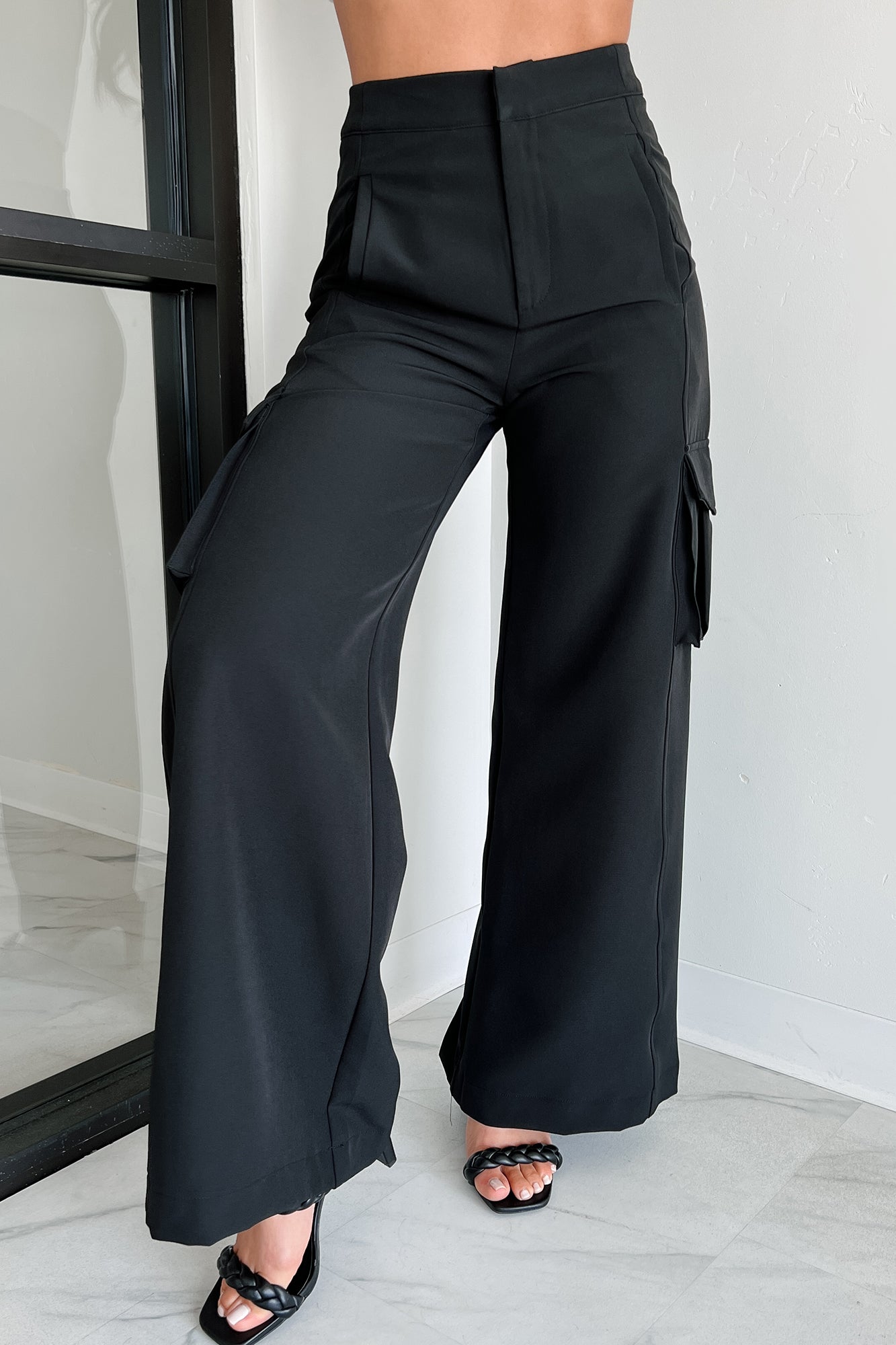 Finally On Time Cargo Pants (Black)-The Formal Wear